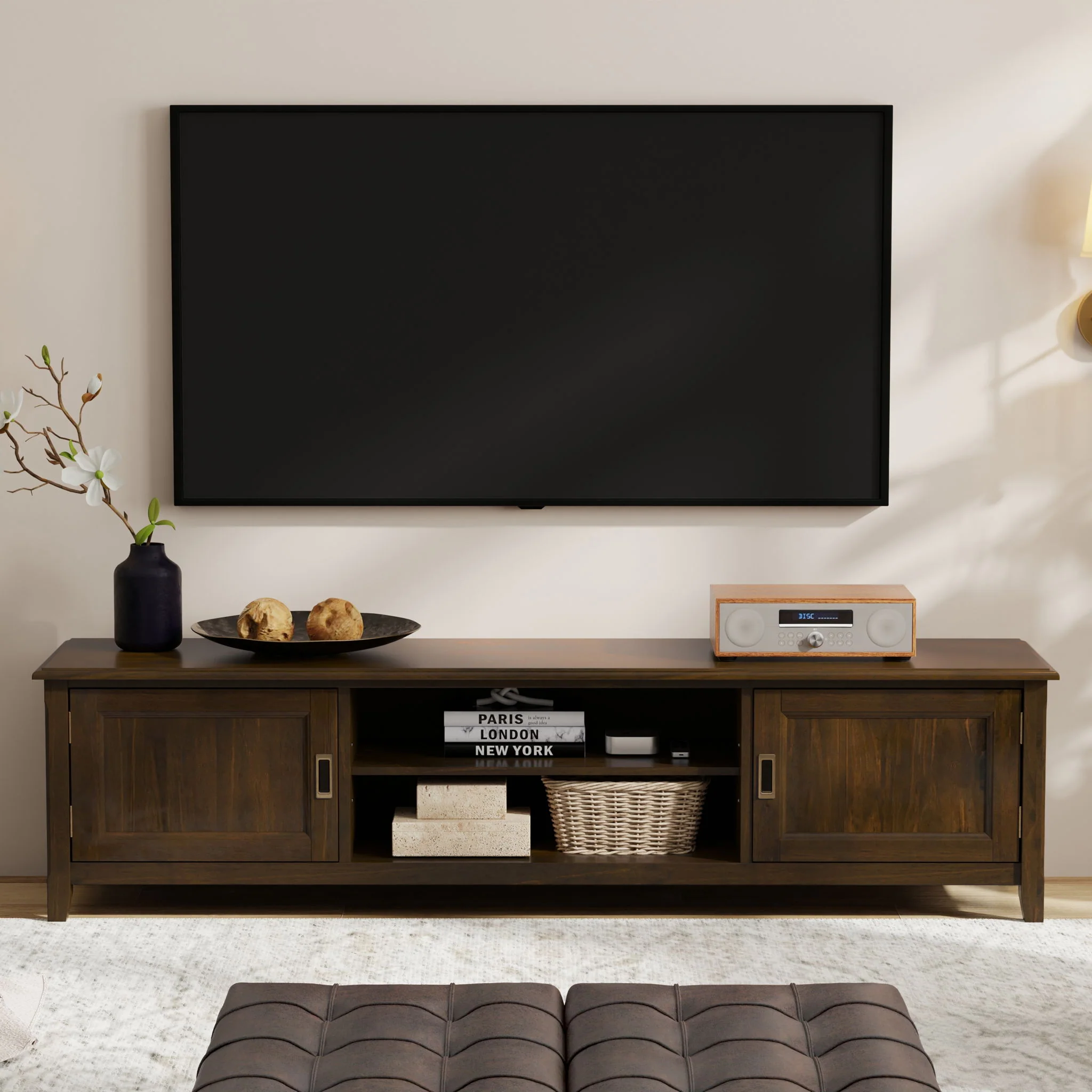 Burlington - Low TV Media Stand - Mahogany - Image 6