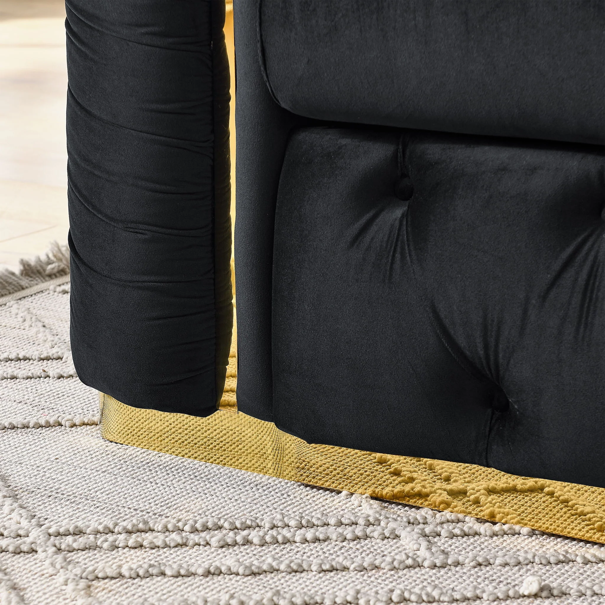 Button Tufted Couch With 2 Pillows, 3 Seater Luxury Chesterfield Sofa - Image 13