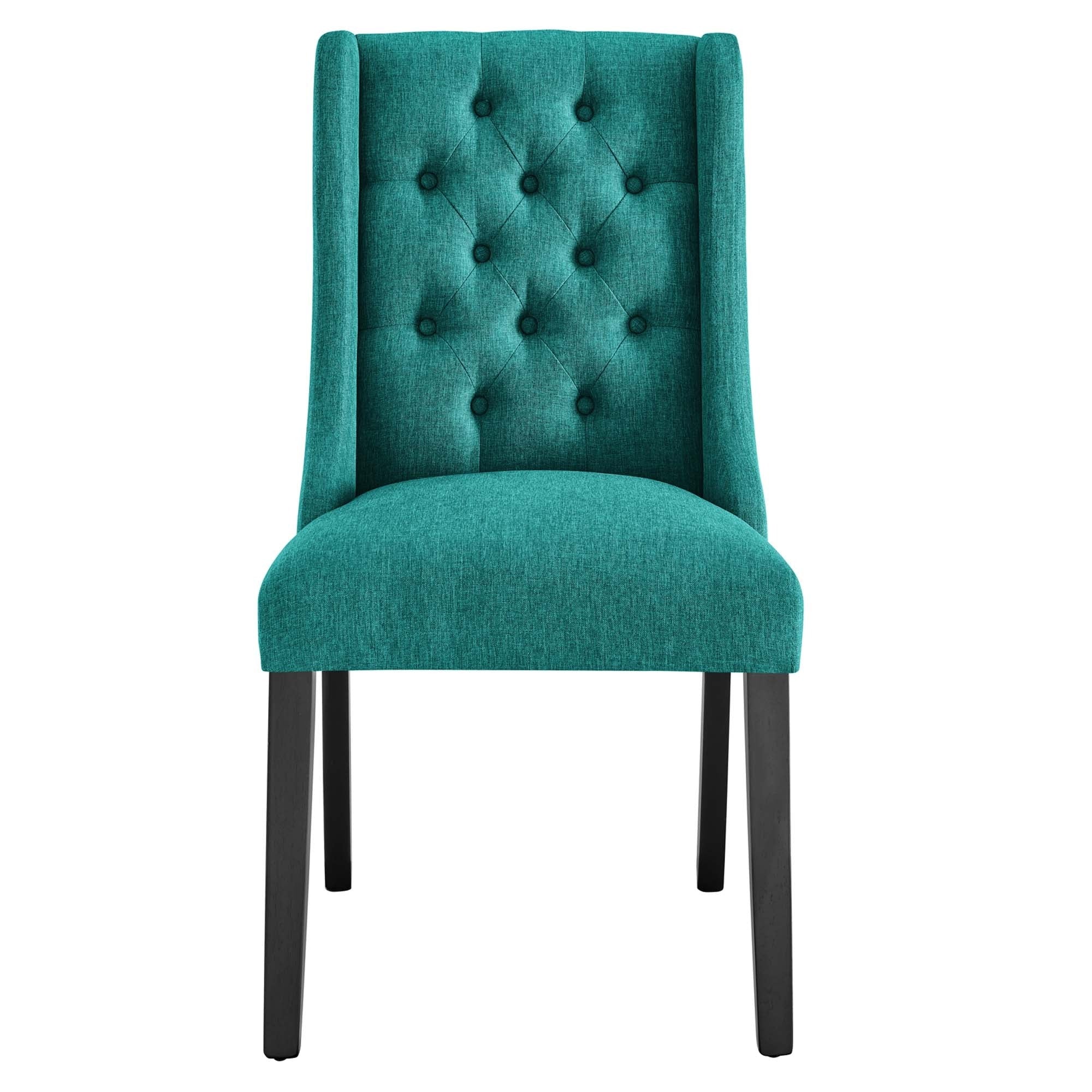 Button Tufted Fabric Dining Side Chair with Wood Legs - Image 19