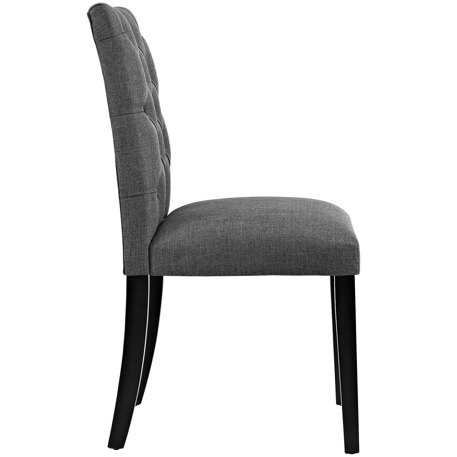 Button Tufted Fabric Dining Side Chair with Wood Legs - Image 18