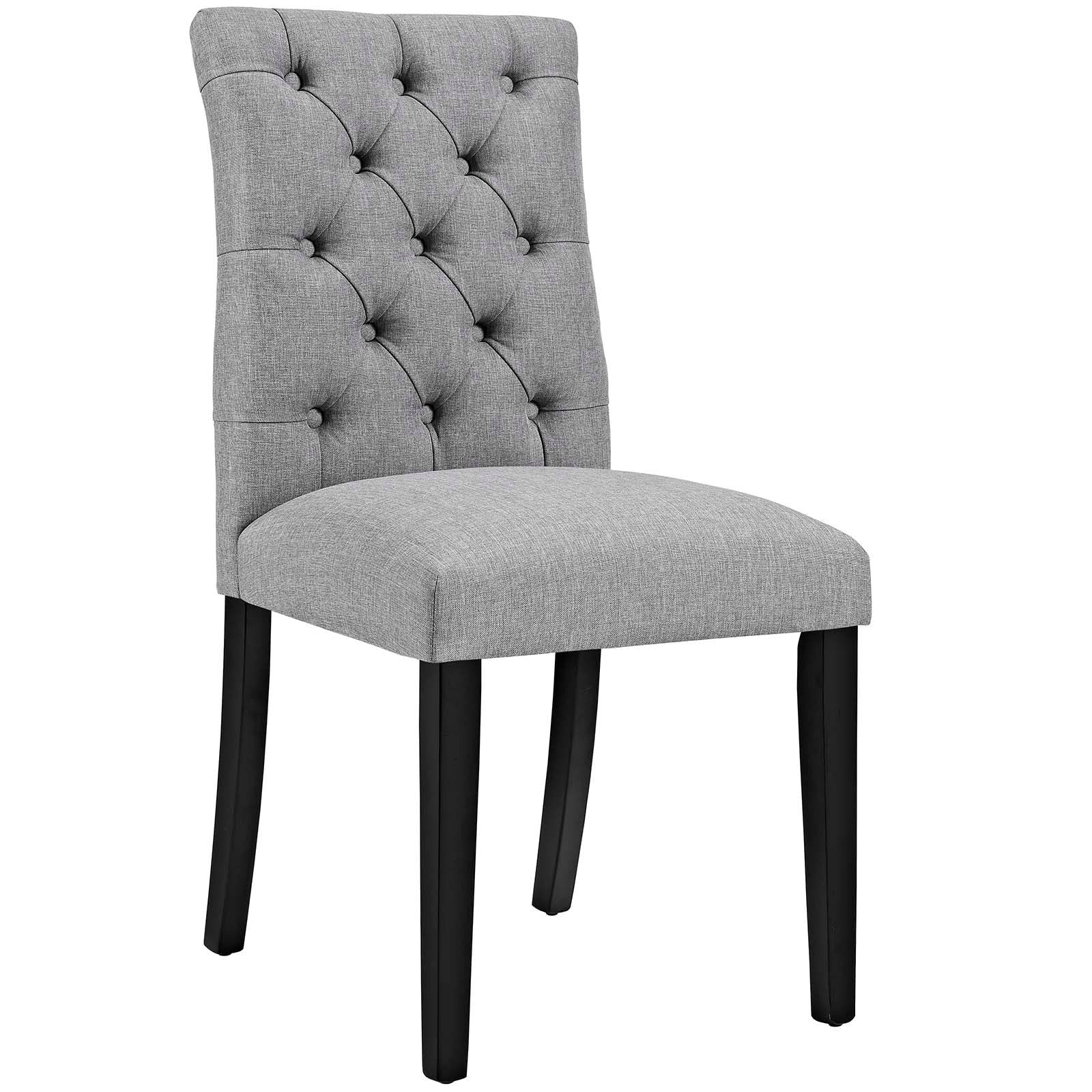 Button Tufted Fabric Dining Side Chair with Wood Legs - Image 25