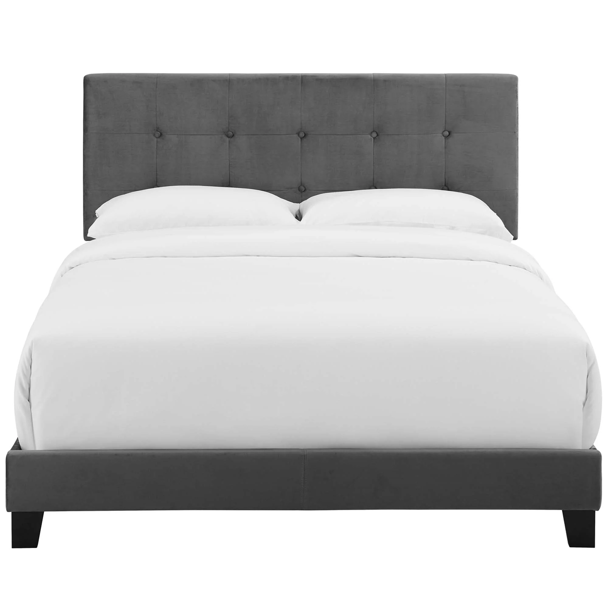 Button-Tufted Performance Velvet Bed Frame - Image 9