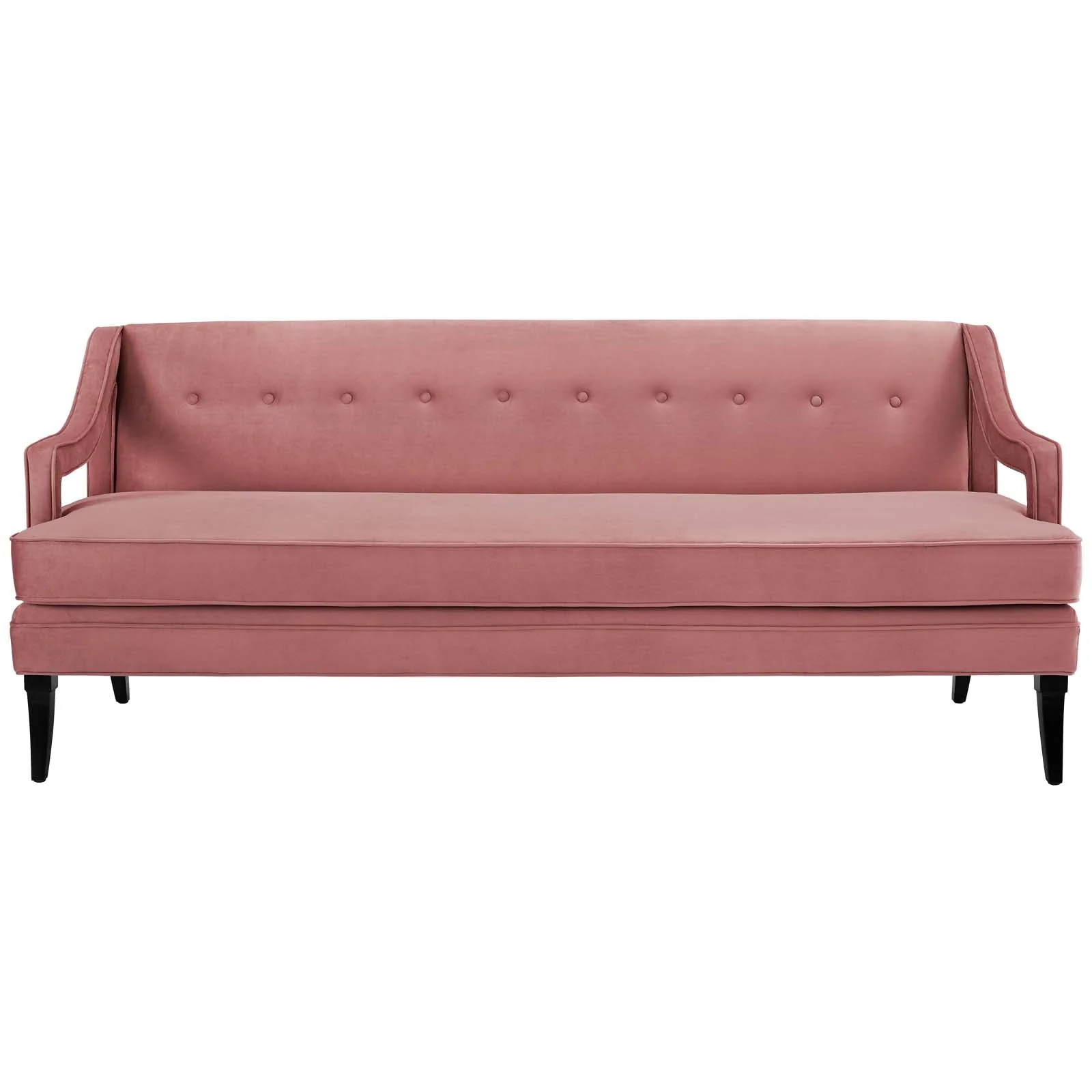 Button Tufted Performance Velvet Sofa with Cutout Detail - Image 3