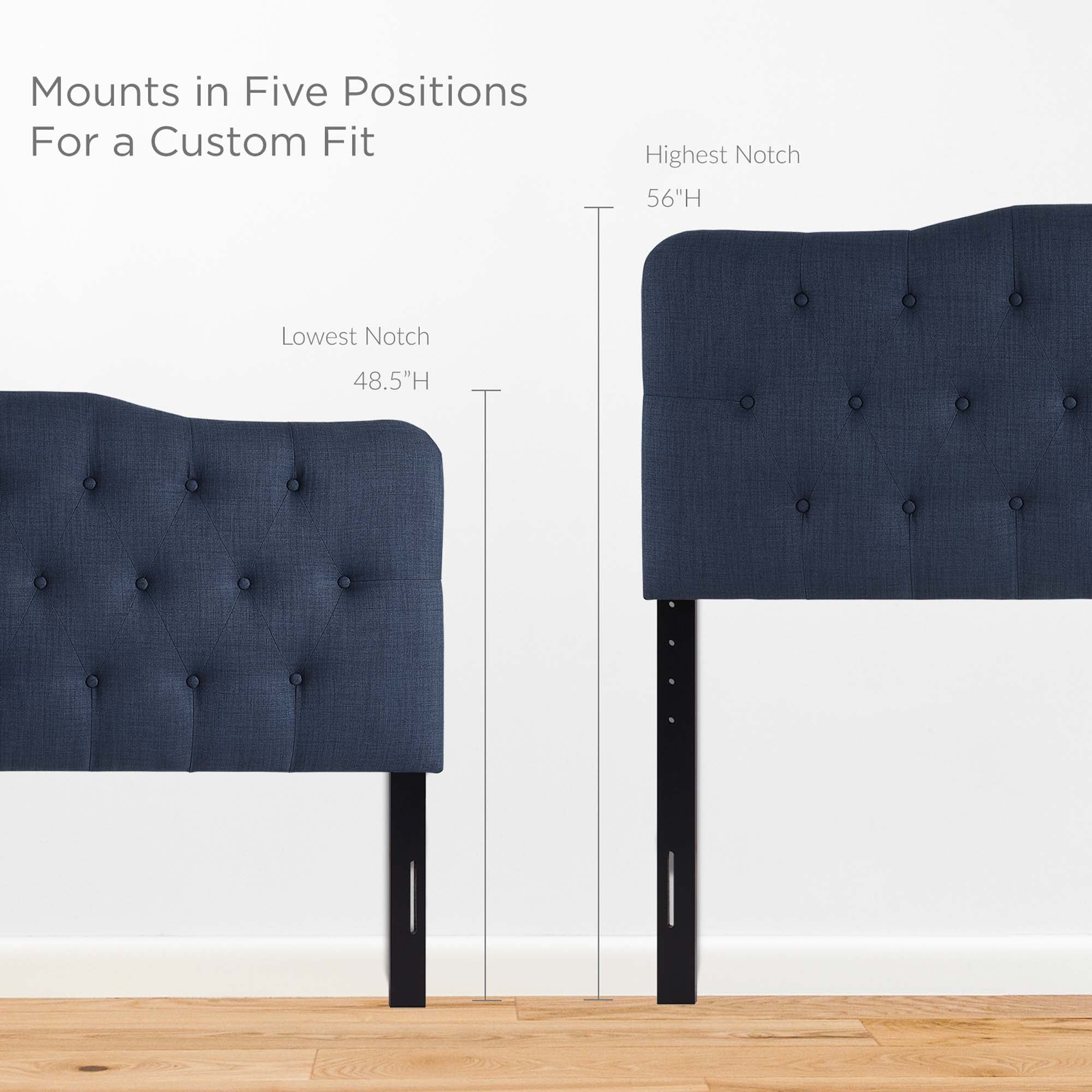 Button Tufted Upholstered Fabric Headboard - Image 23