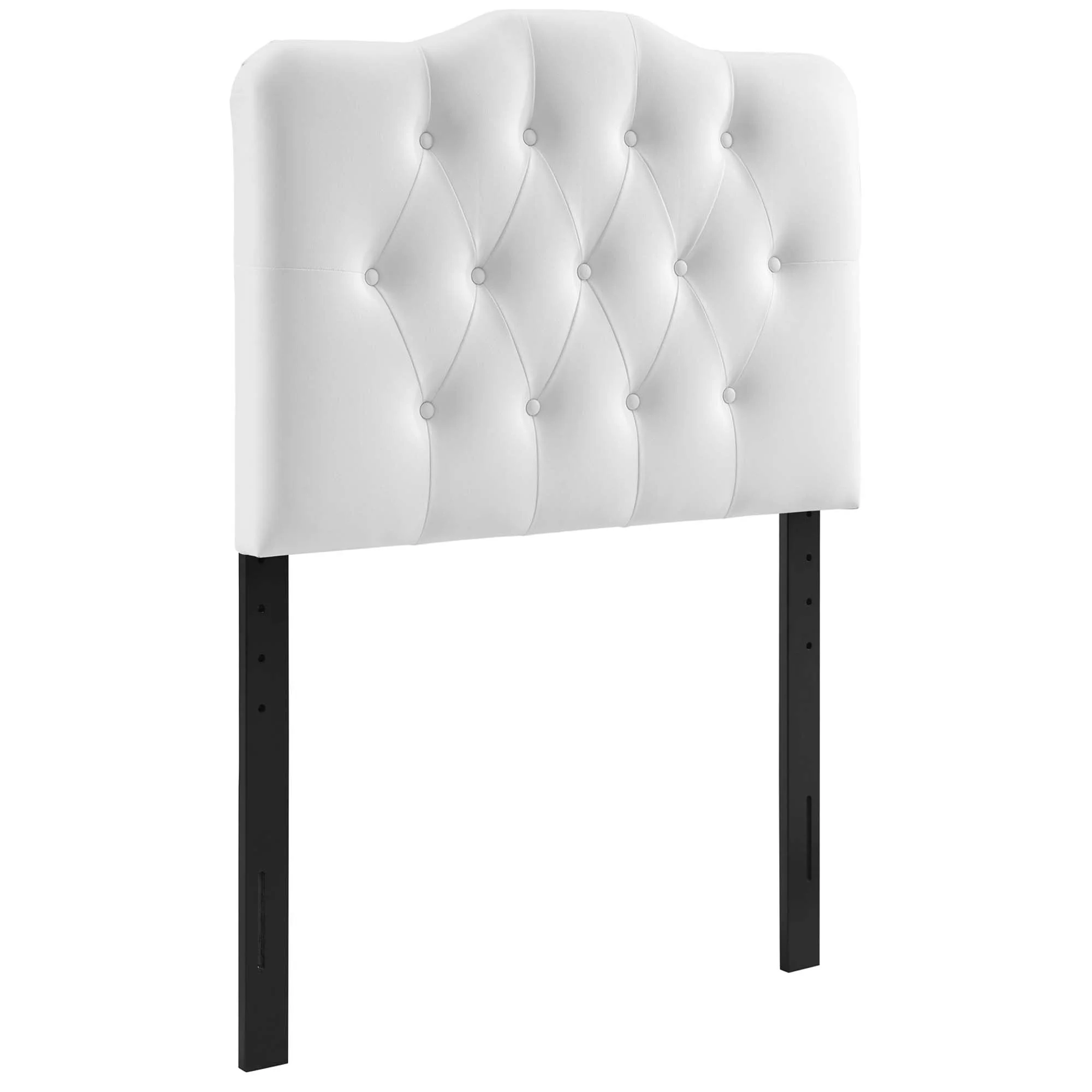 Button Tufted Upholstered Vinyl Headboard