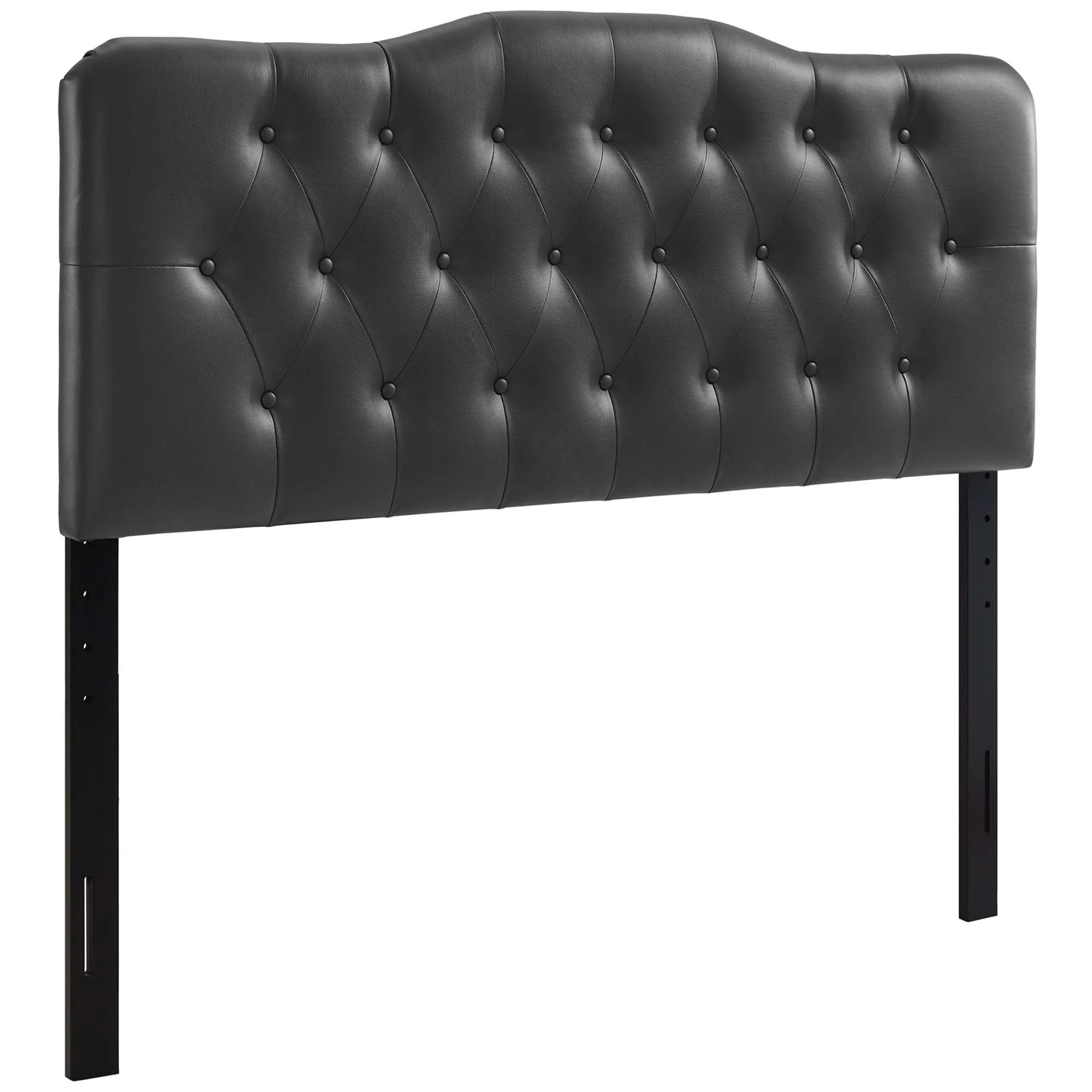 Button Tufted Upholstered Vinyl Headboard - Image 19