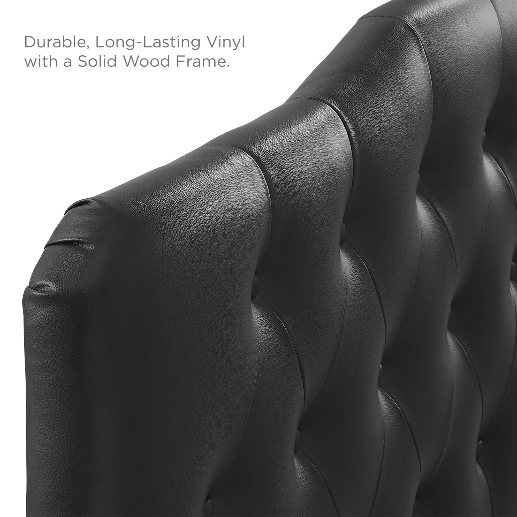 Button Tufted Upholstered Vinyl Headboard - Image 20