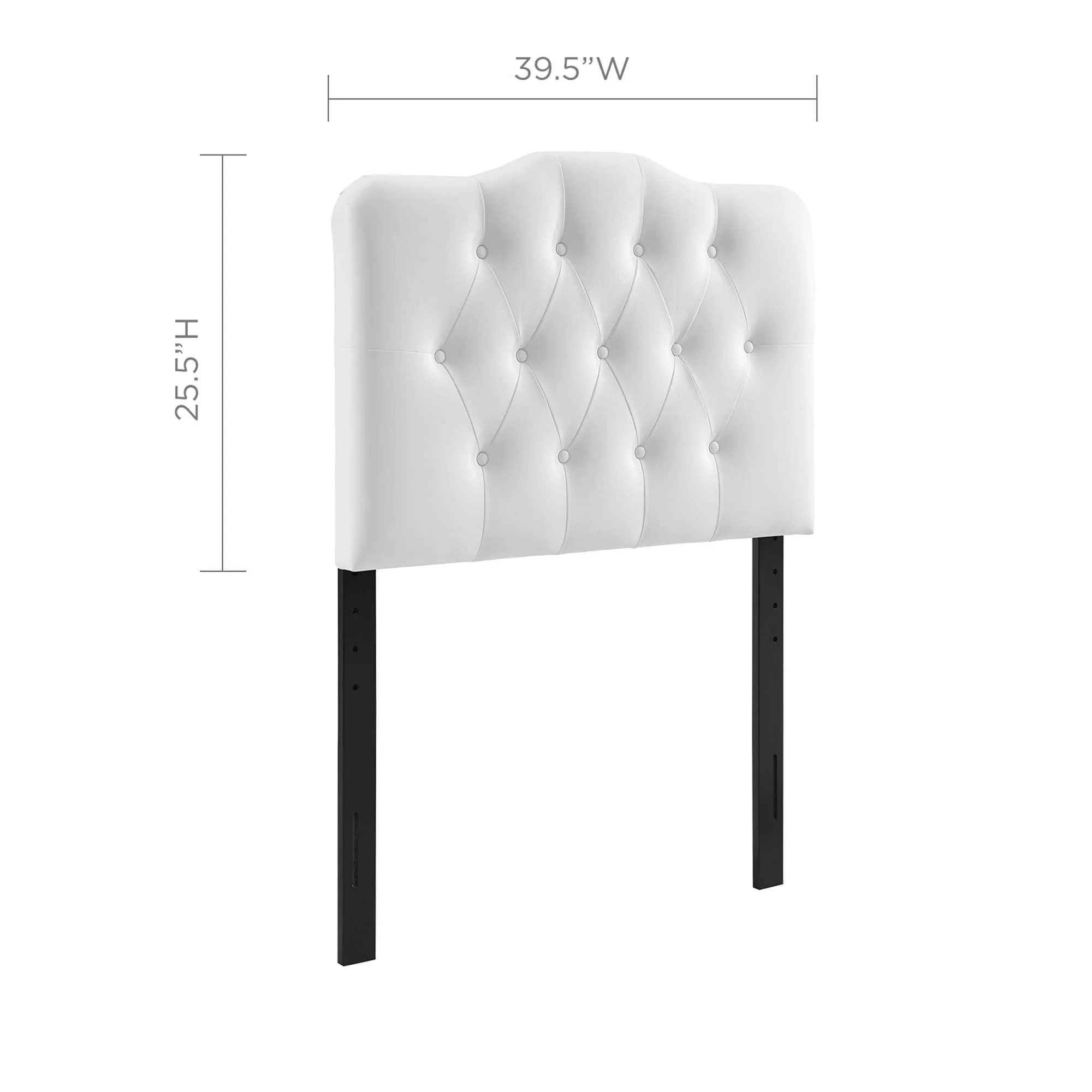 Button Tufted Upholstered Vinyl Headboard - Image 4