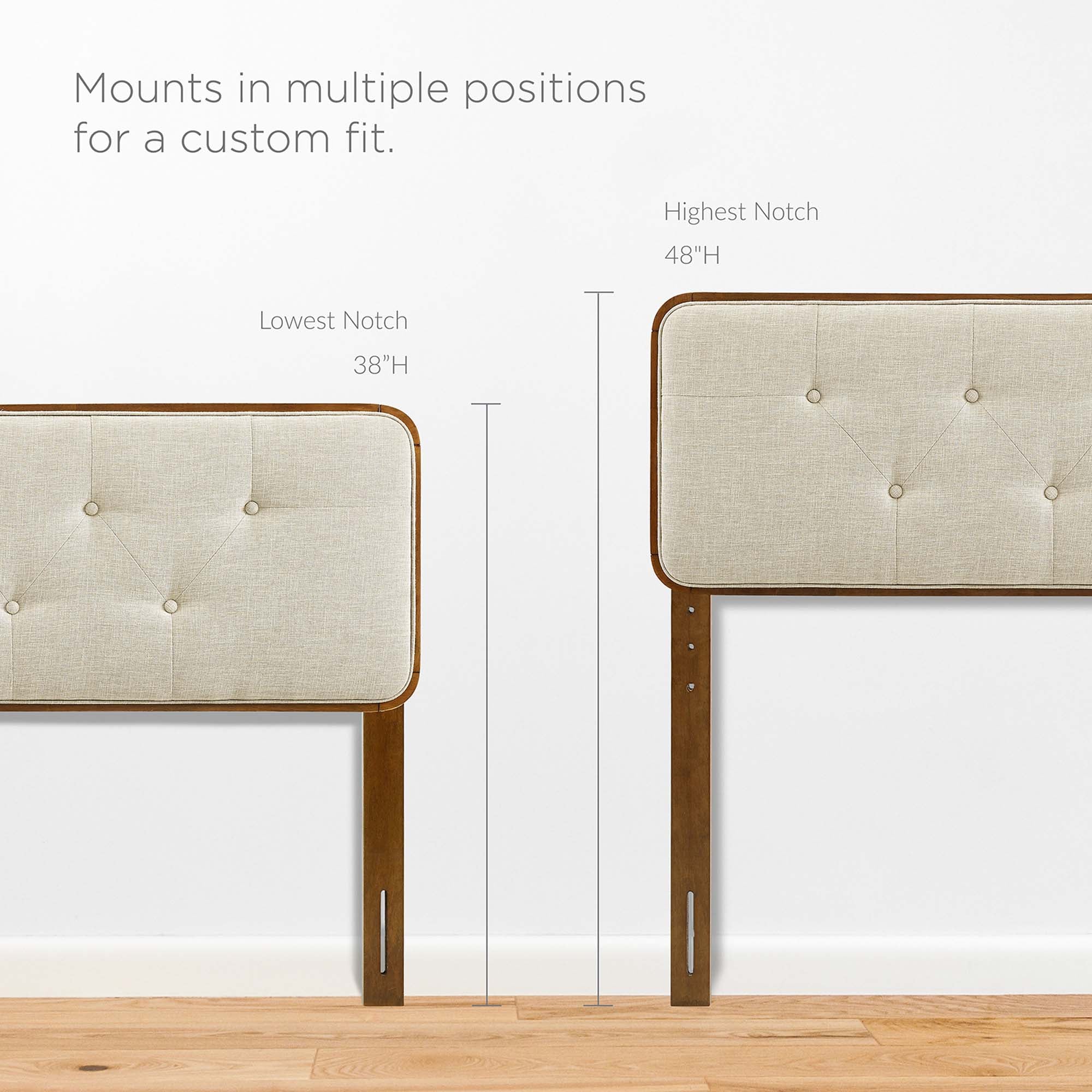 Button Tufted Upholstered Wood Headboard - Image 10