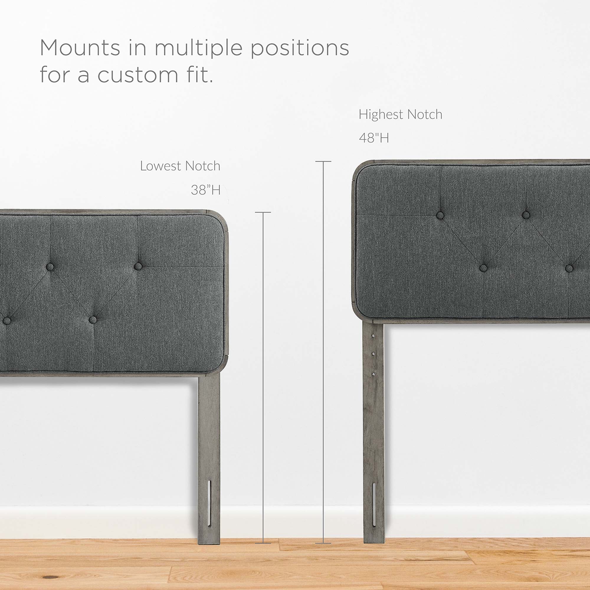 Button Tufted Upholstered Wood Headboard - Image 65
