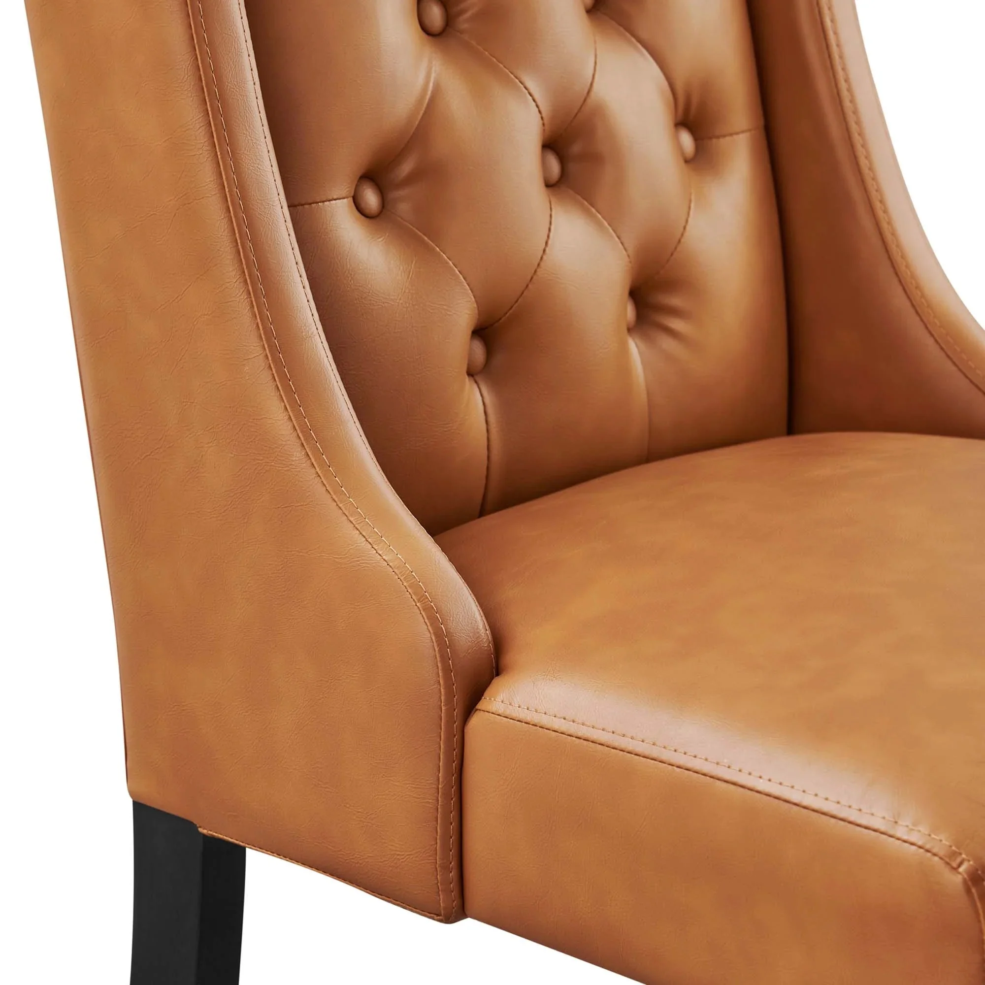 Button Tufted Vegan Leather Dining Side Chair – 38 Inch - Image 10
