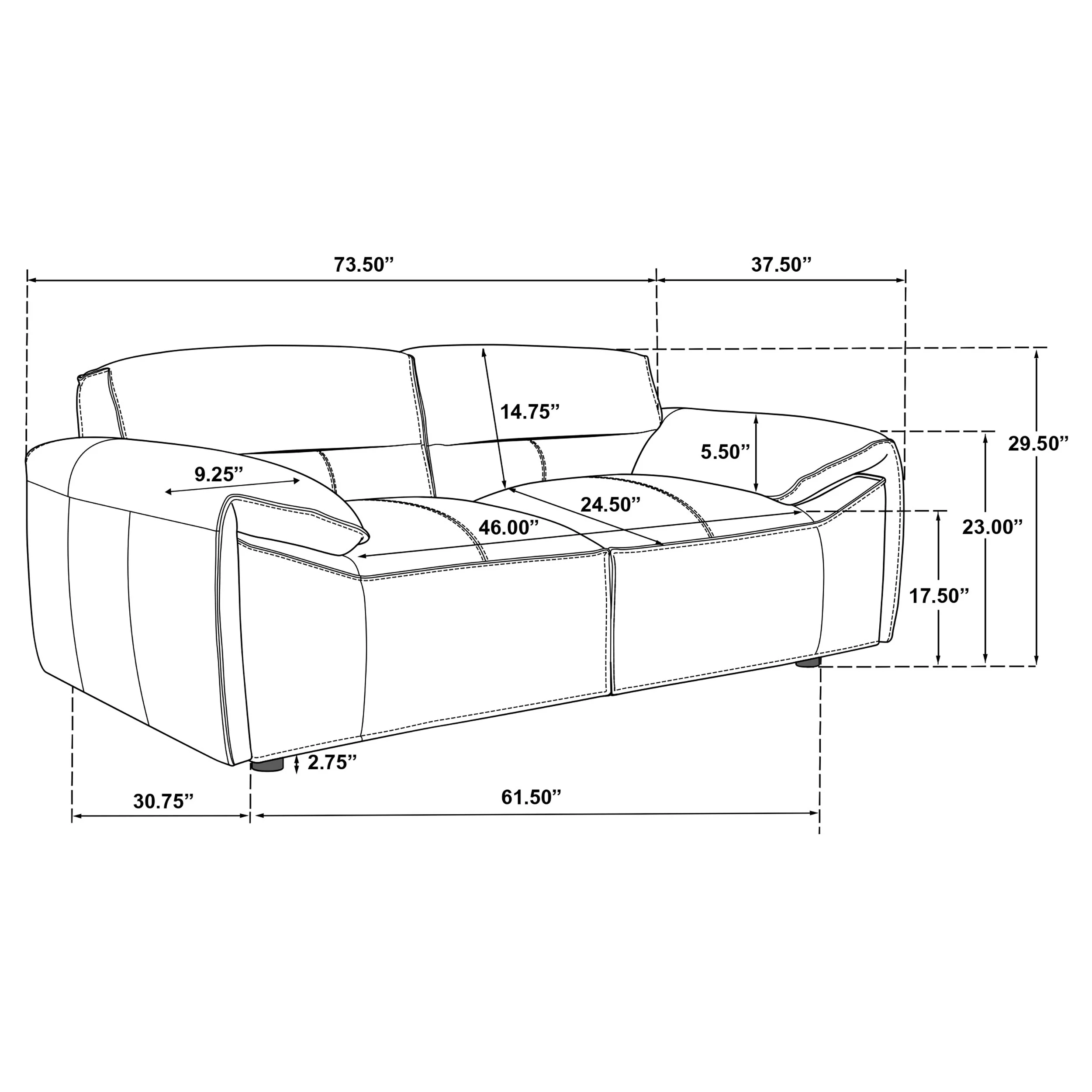 Buxton Top Grain Leather Loveseat in Orange - Image 12