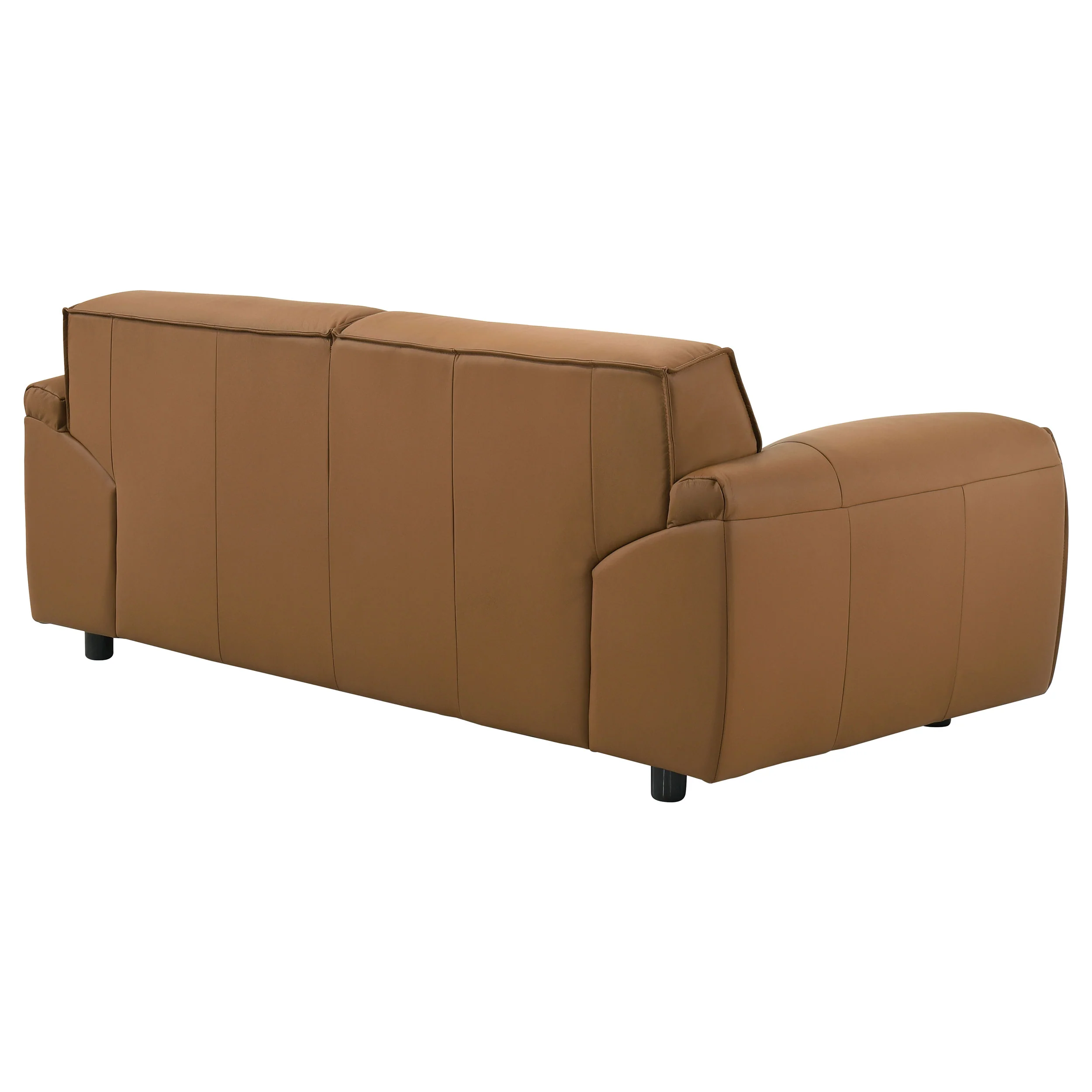 Buxton Top Grain Leather Loveseat in Orange - Image 6