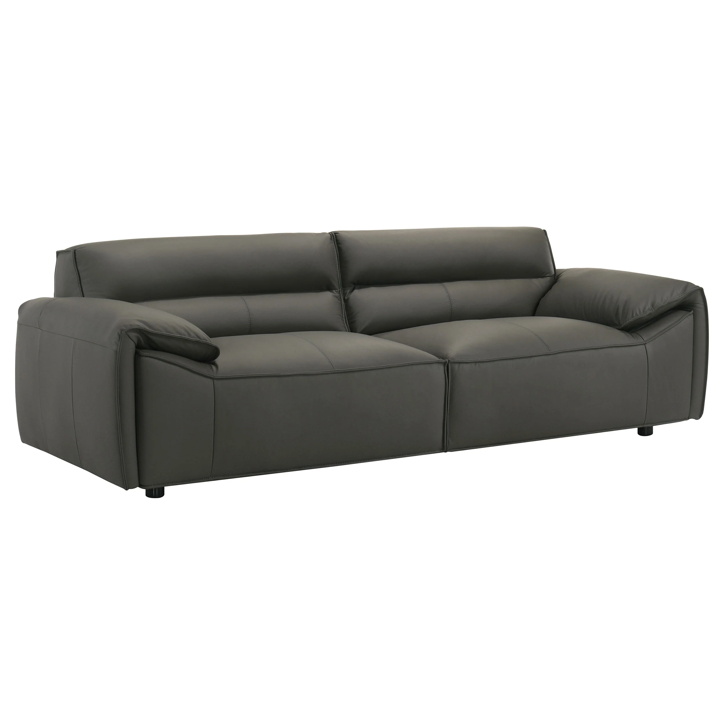 Buxton Top Grain Leather Sofa in Graphite