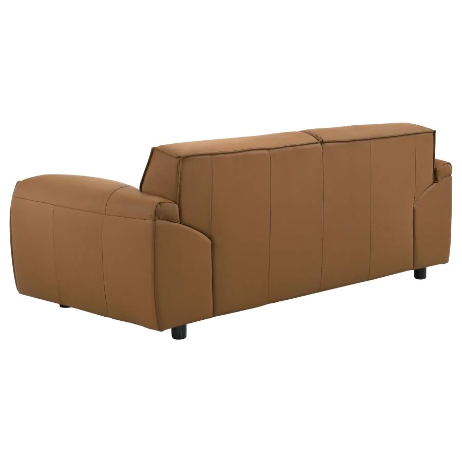 Buxton Top Grain Leather Upholstered Loveseat Orange - Image 5