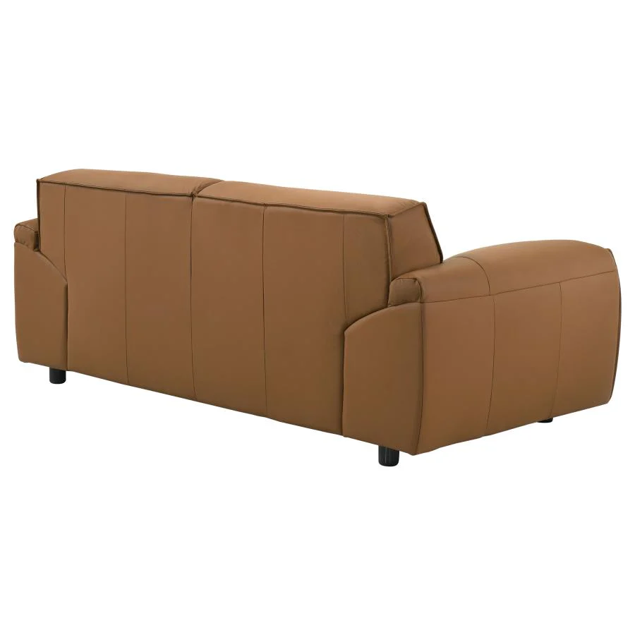 Buxton Top Grain Leather Upholstered Loveseat Orange - Image 7