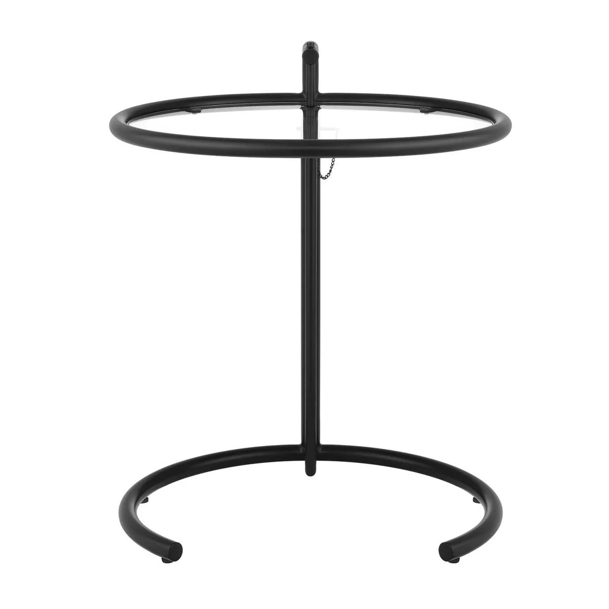 C Shaped Glass Side Table with Metal Frame – Adjustable 20 Inch - Image 18