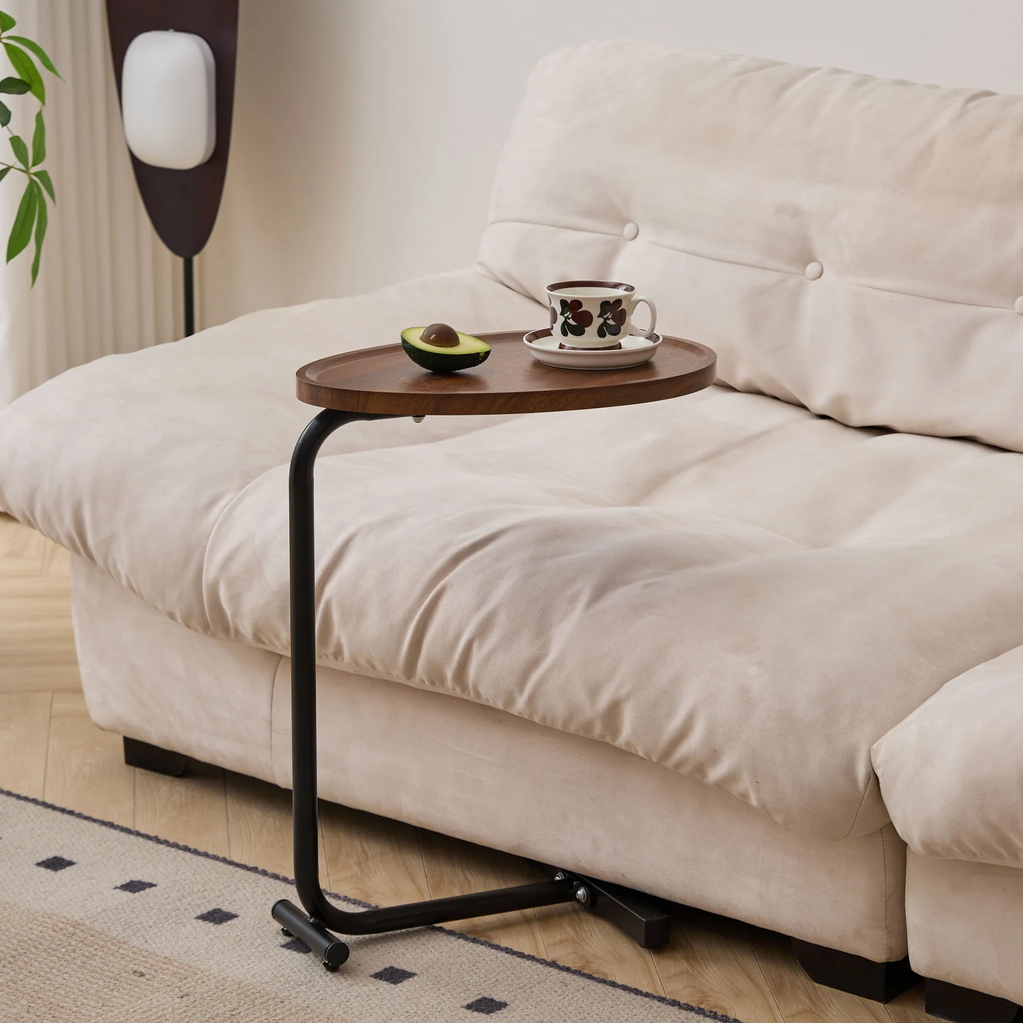 C-Shaped Side Table, Small Sofa Table For Cough, Bedroom - Image 19
