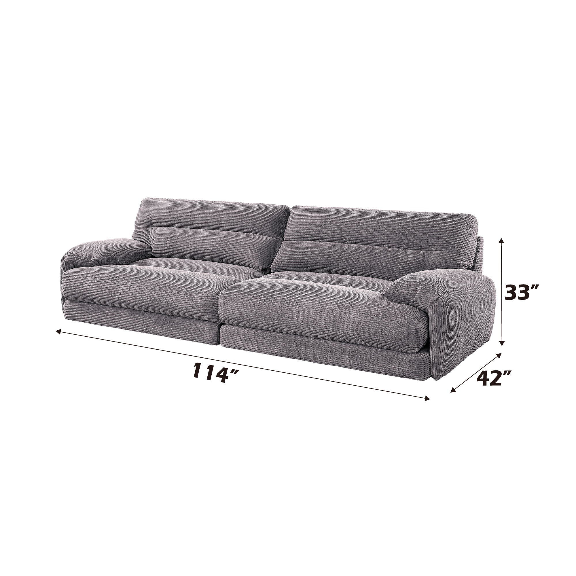 Cadenza - Corduroy Sofa - Gray - Image 5