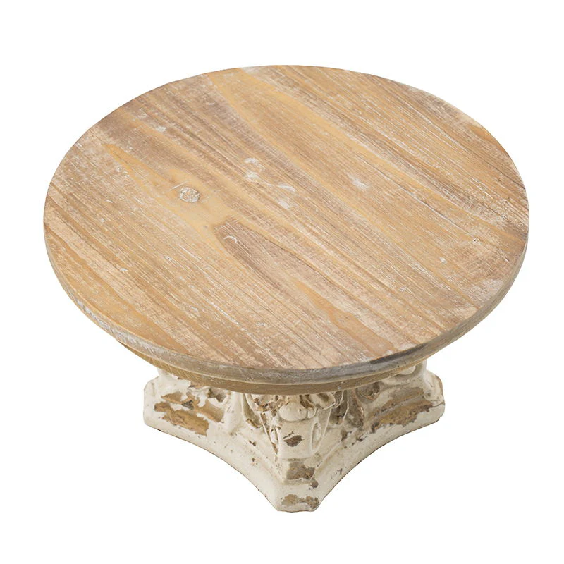 Cake Stand, Cake Plate With Magnesium Base - Cream / Brown - Image 2