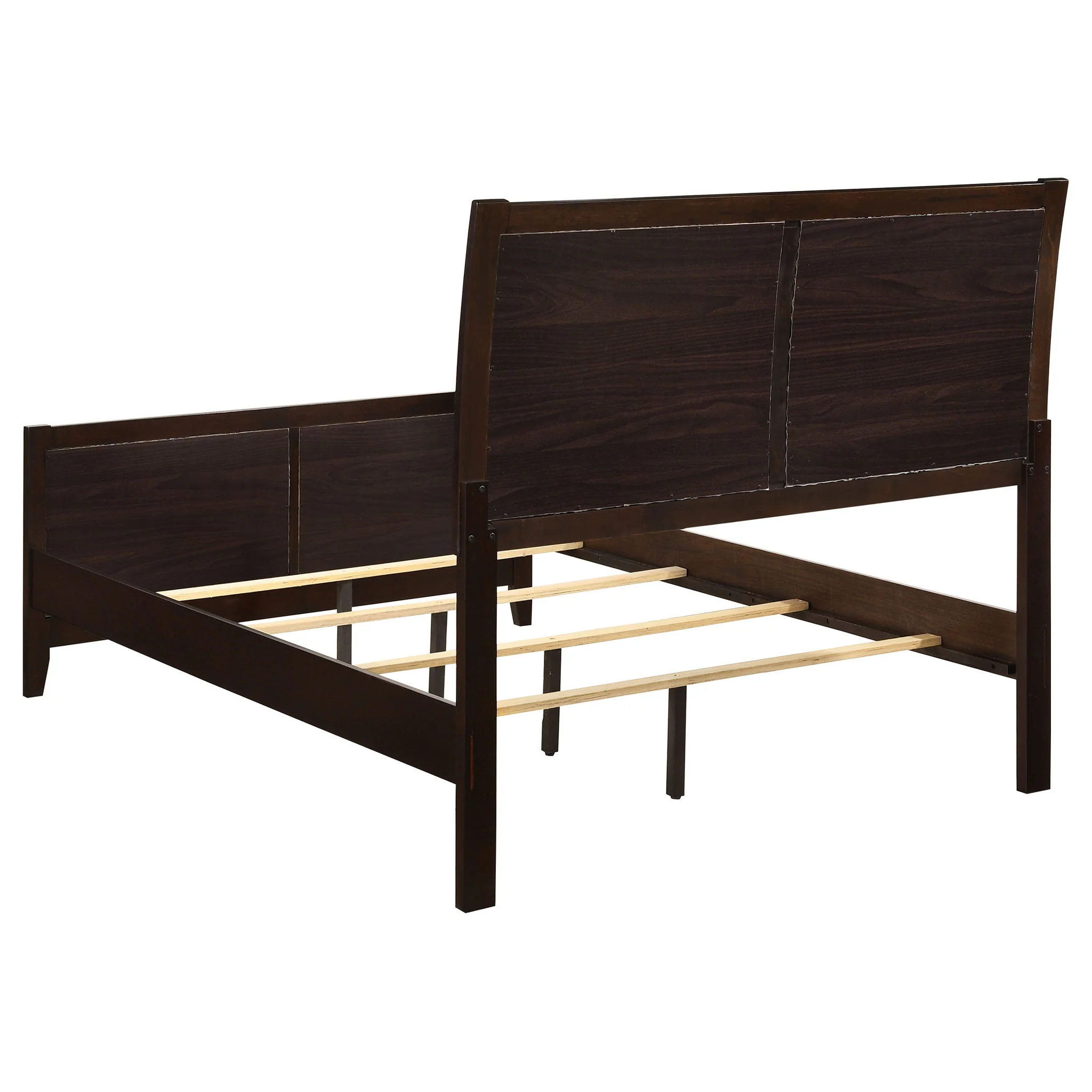 California King Upholstered Panel Bed With Headboard And Footboard - Cappuccino - Image 2