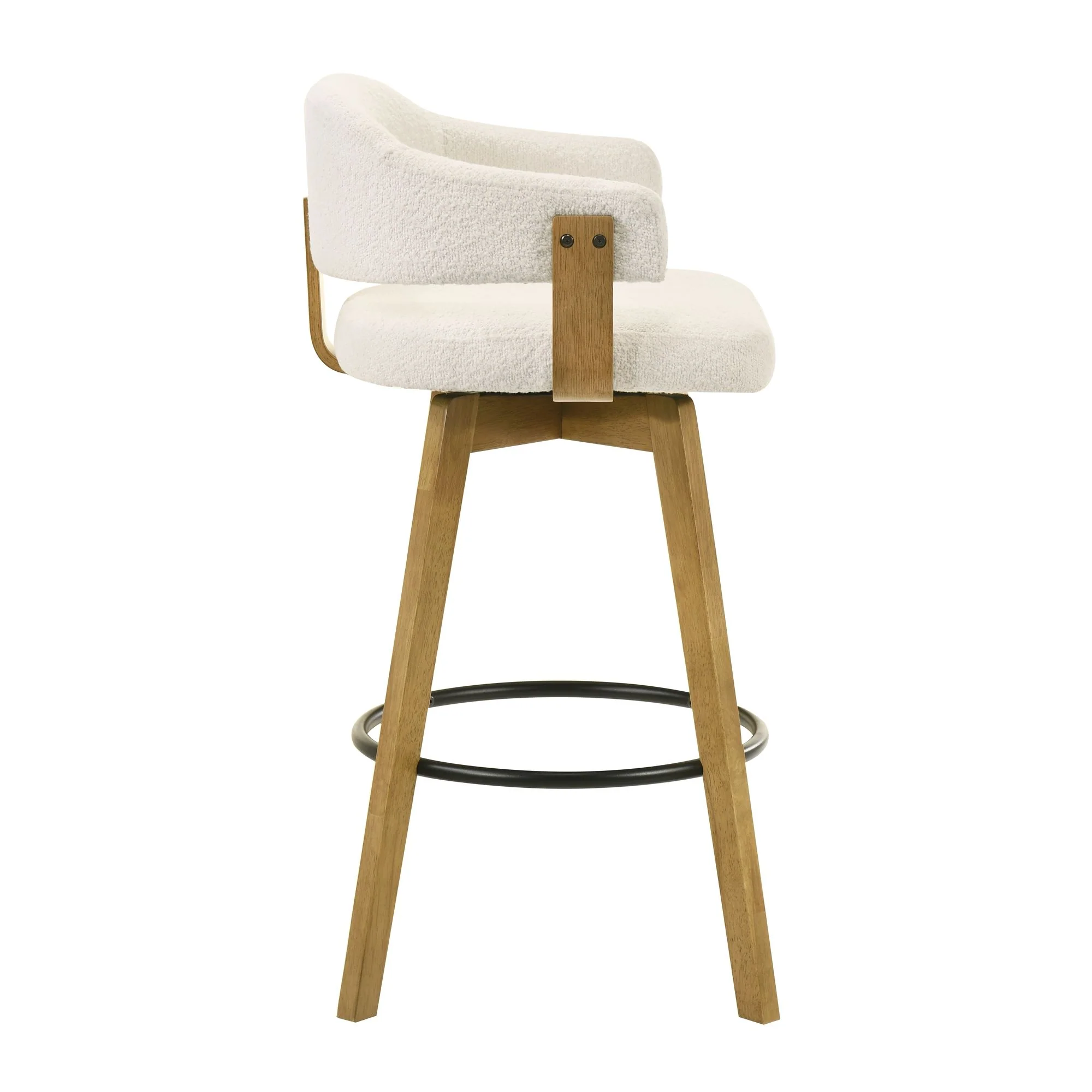Callah - Contemporary Natural Wood Bar Height Kitchen Bar Stool - Image 7