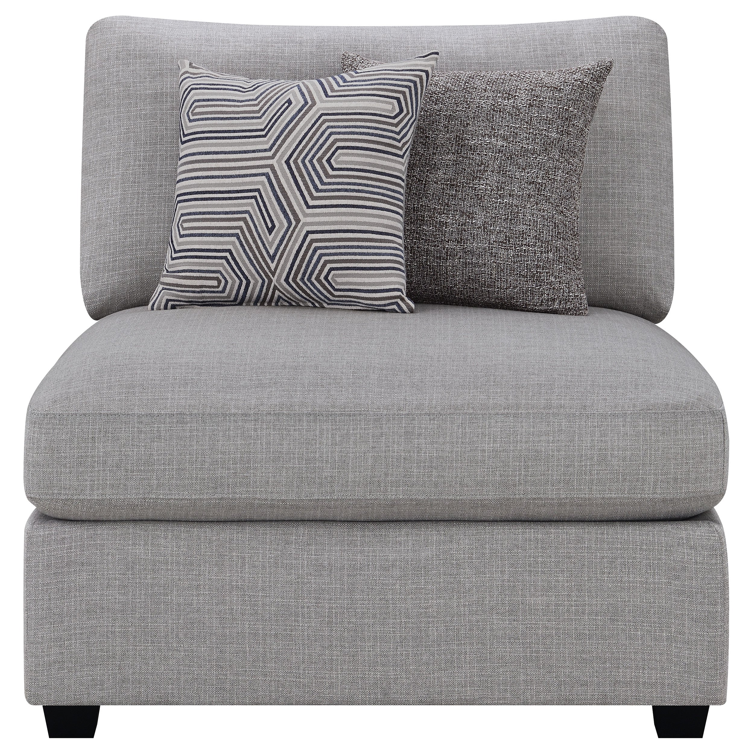 Cambria Upholstered Armless Chair Grey - Image 3