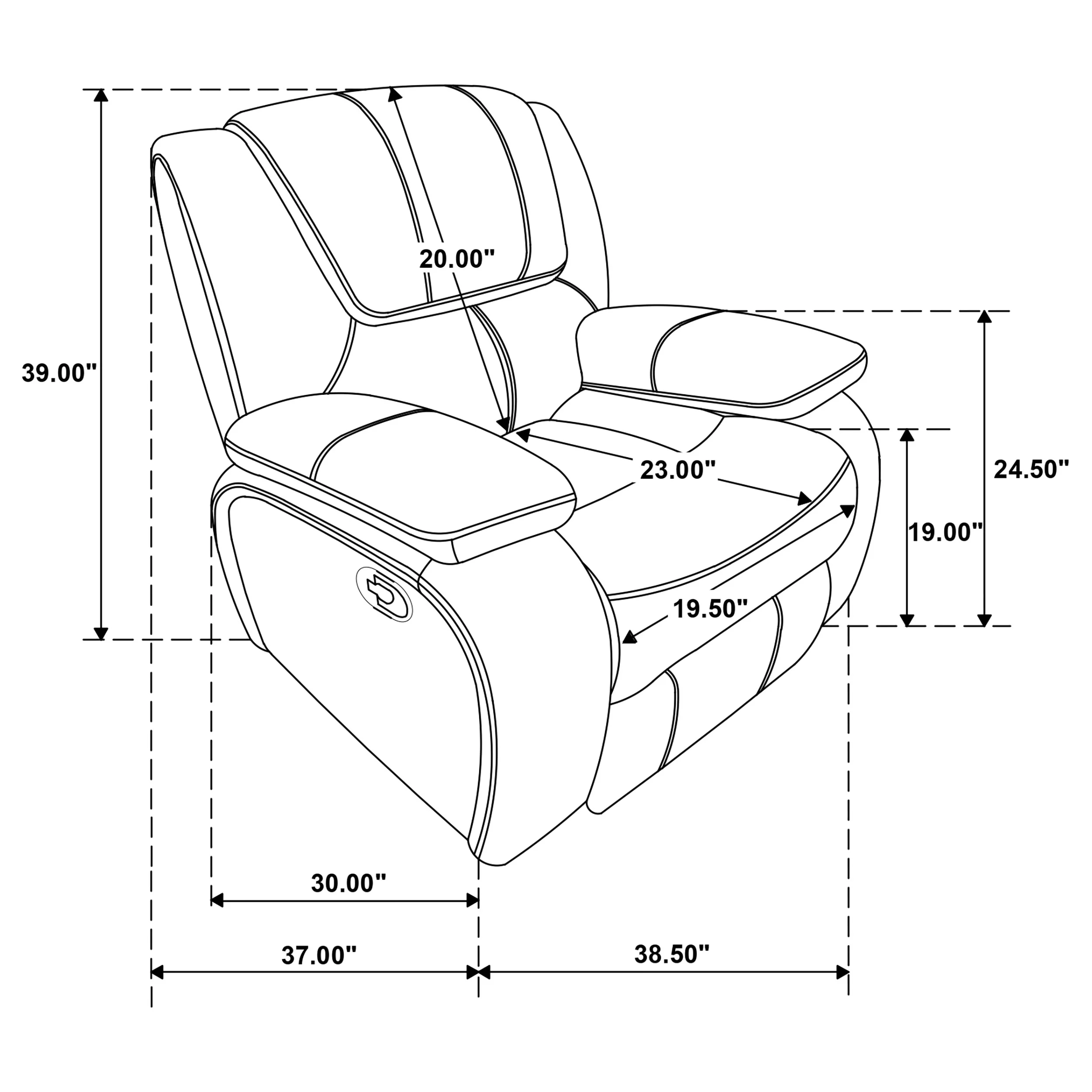 Camila Upholstered Glider Recliner Chair in Black - Image 6