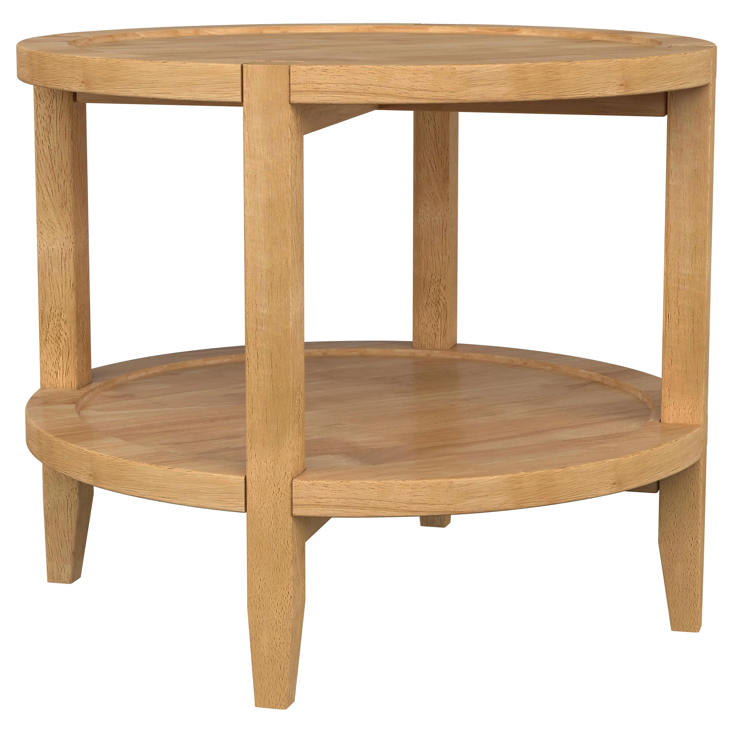 Camillo Round Solid Wood Side Table in Maple Brown - Image 4