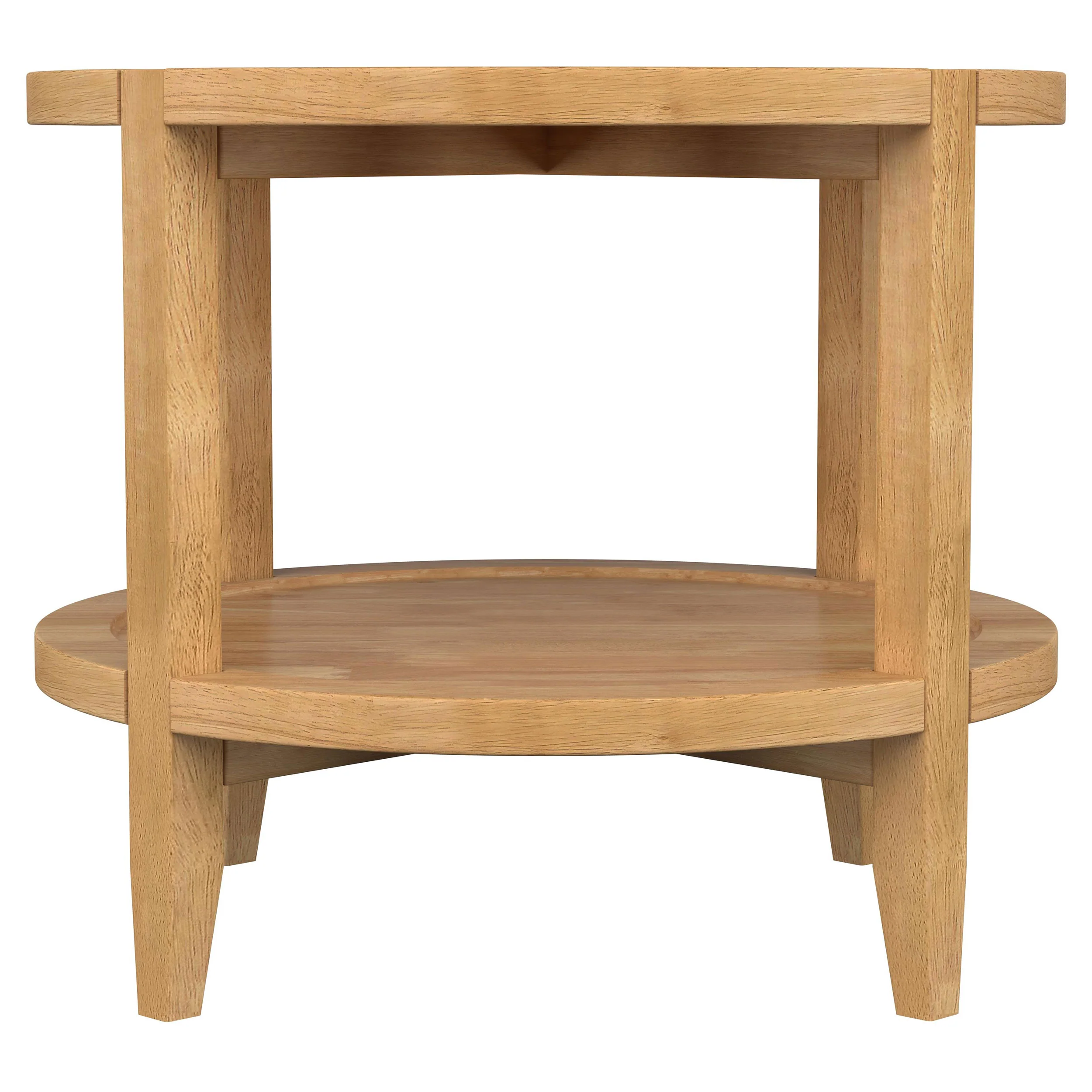 Camillo Round Solid Wood Side Table in Maple Brown - Image 6