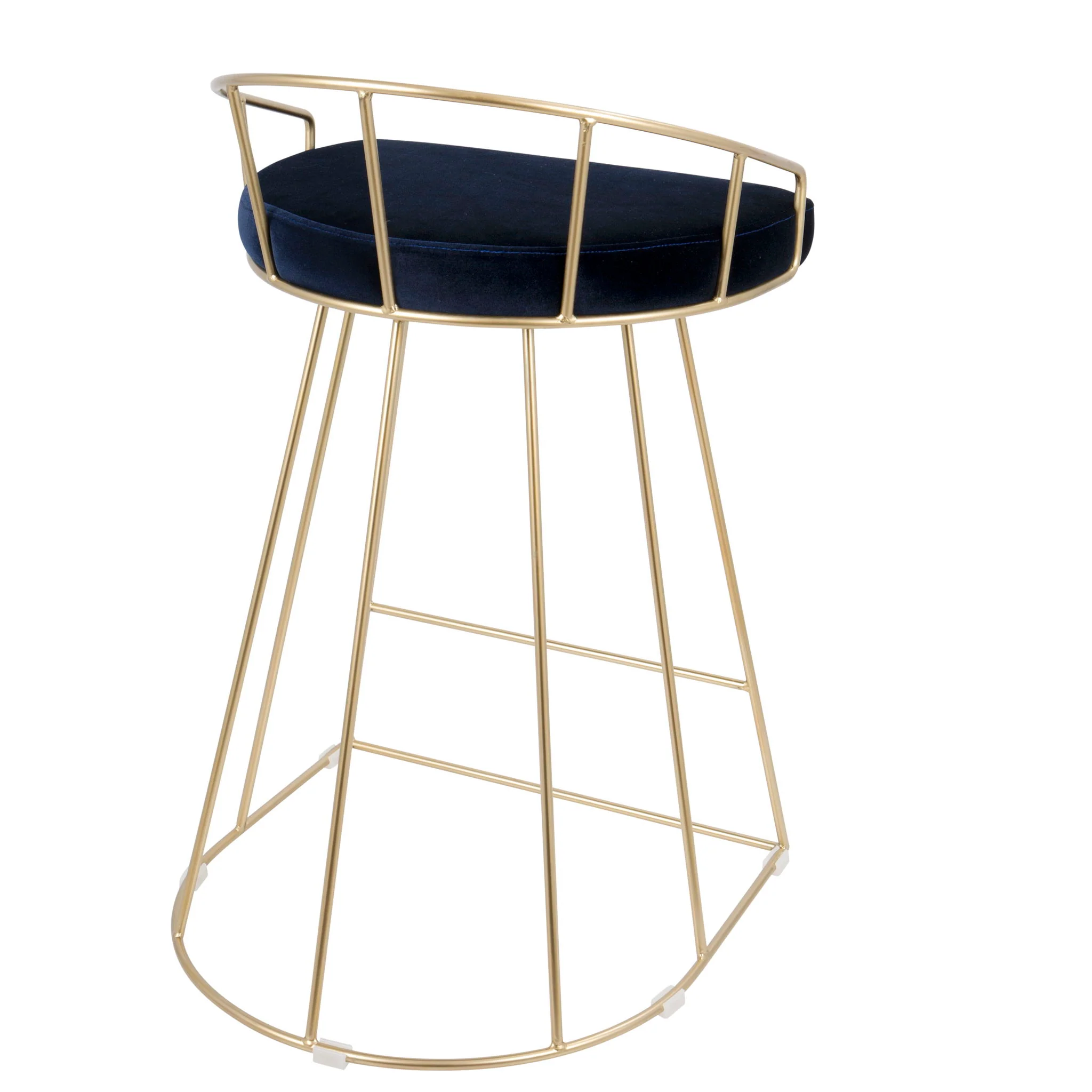 Canary - Contemporary / Glam Counter Stool (Set of 2) - Gold / Blue - Image 2