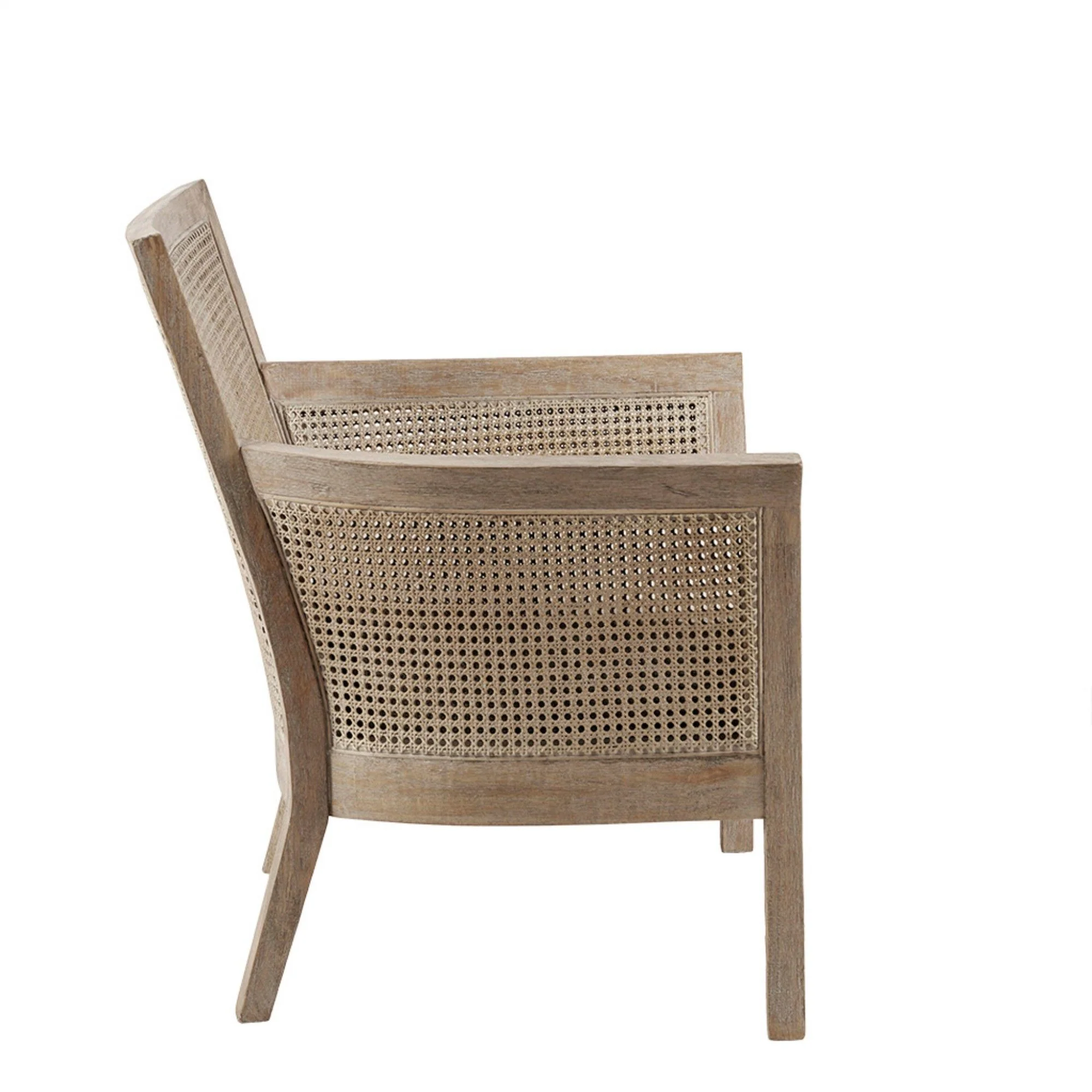 Cane Armchair With High Density Foam - Cream / Reclaimed Natural - Image 7