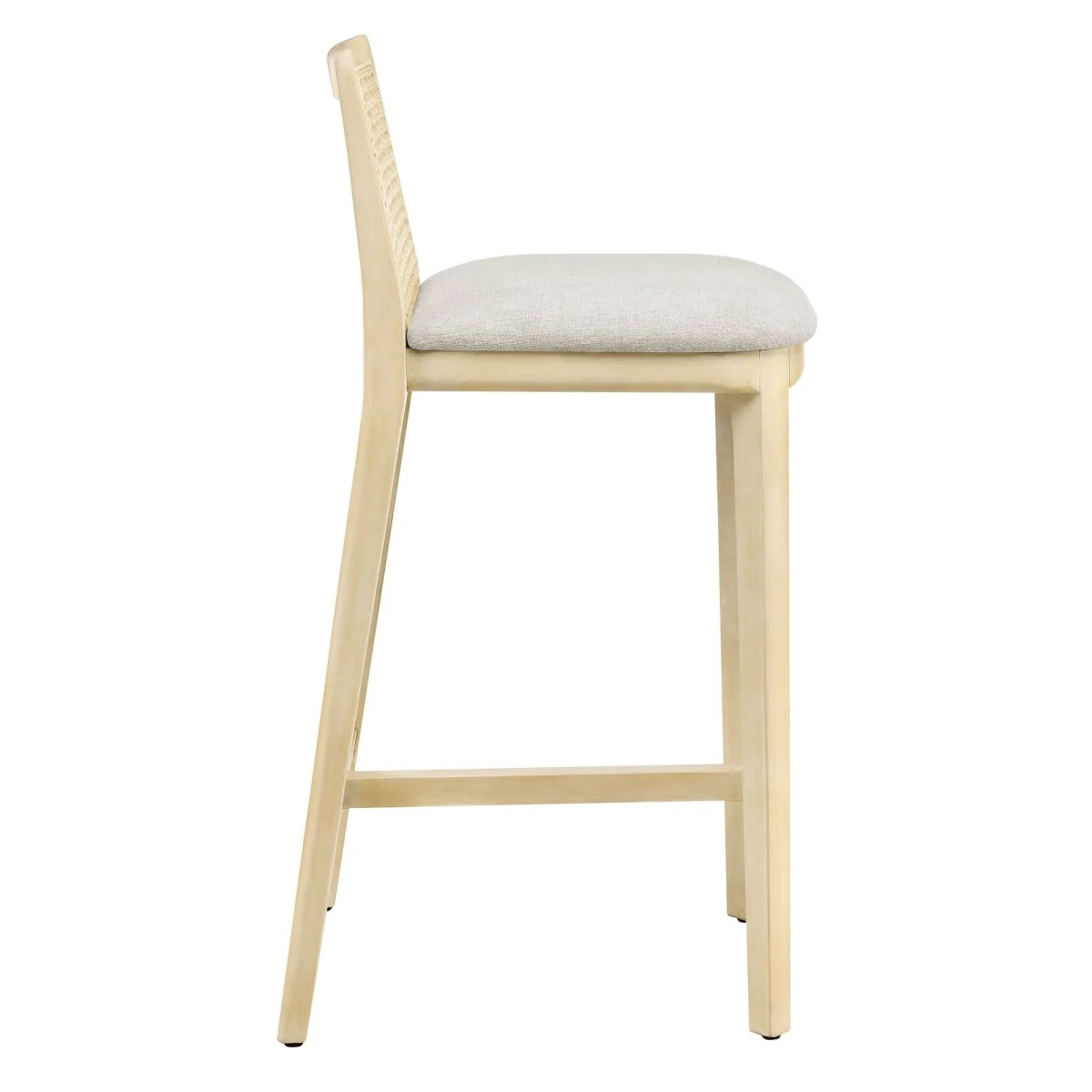 Cane Rattan Back Wood Counter Stool - Image 3