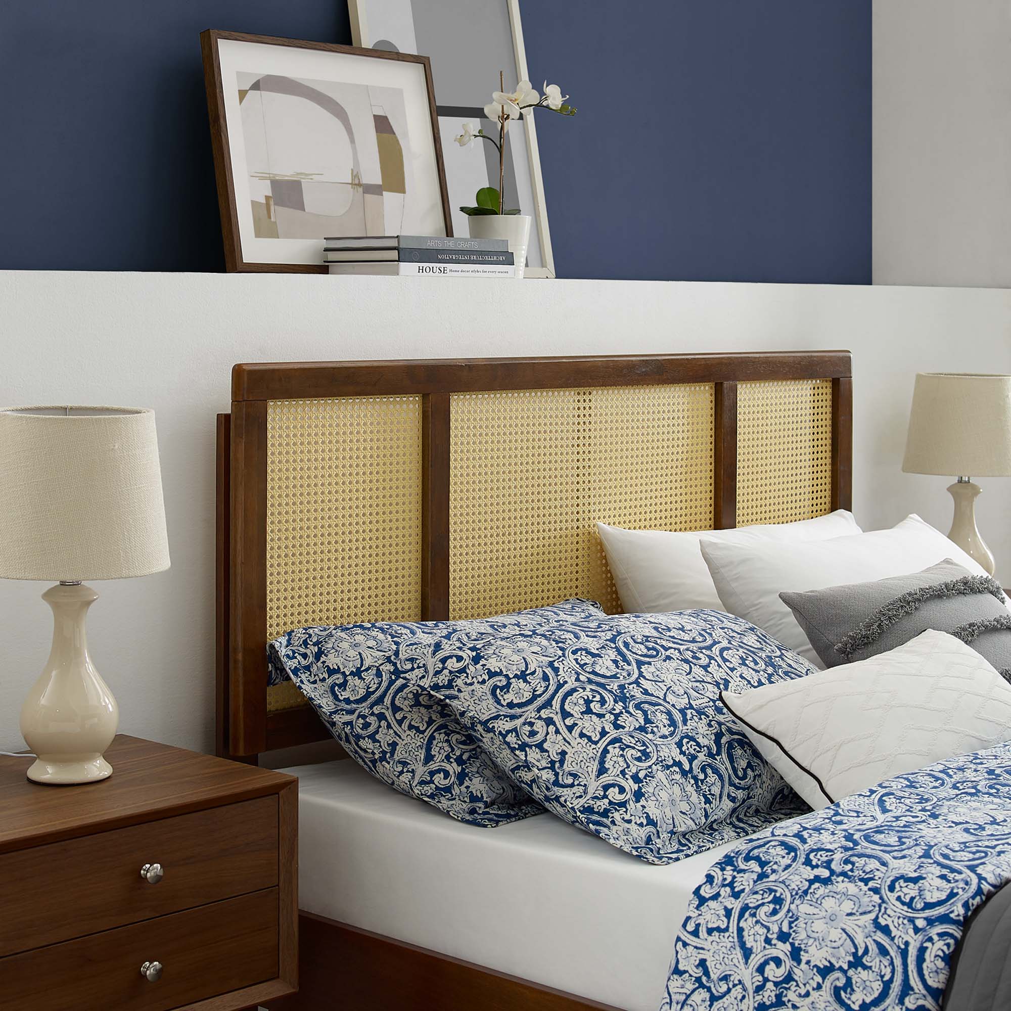 Cane Woven Wood Headboard - Image 27
