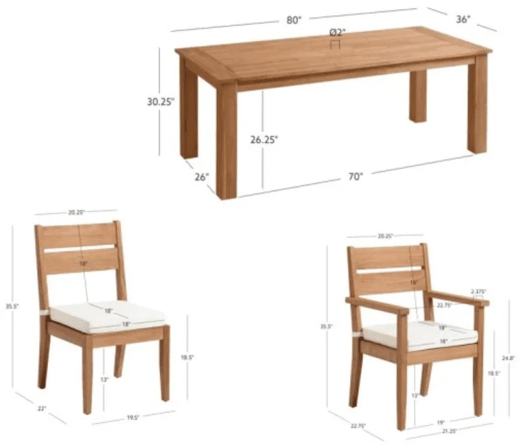 Cannon 7PC Outdoor Dining Set - Image 2