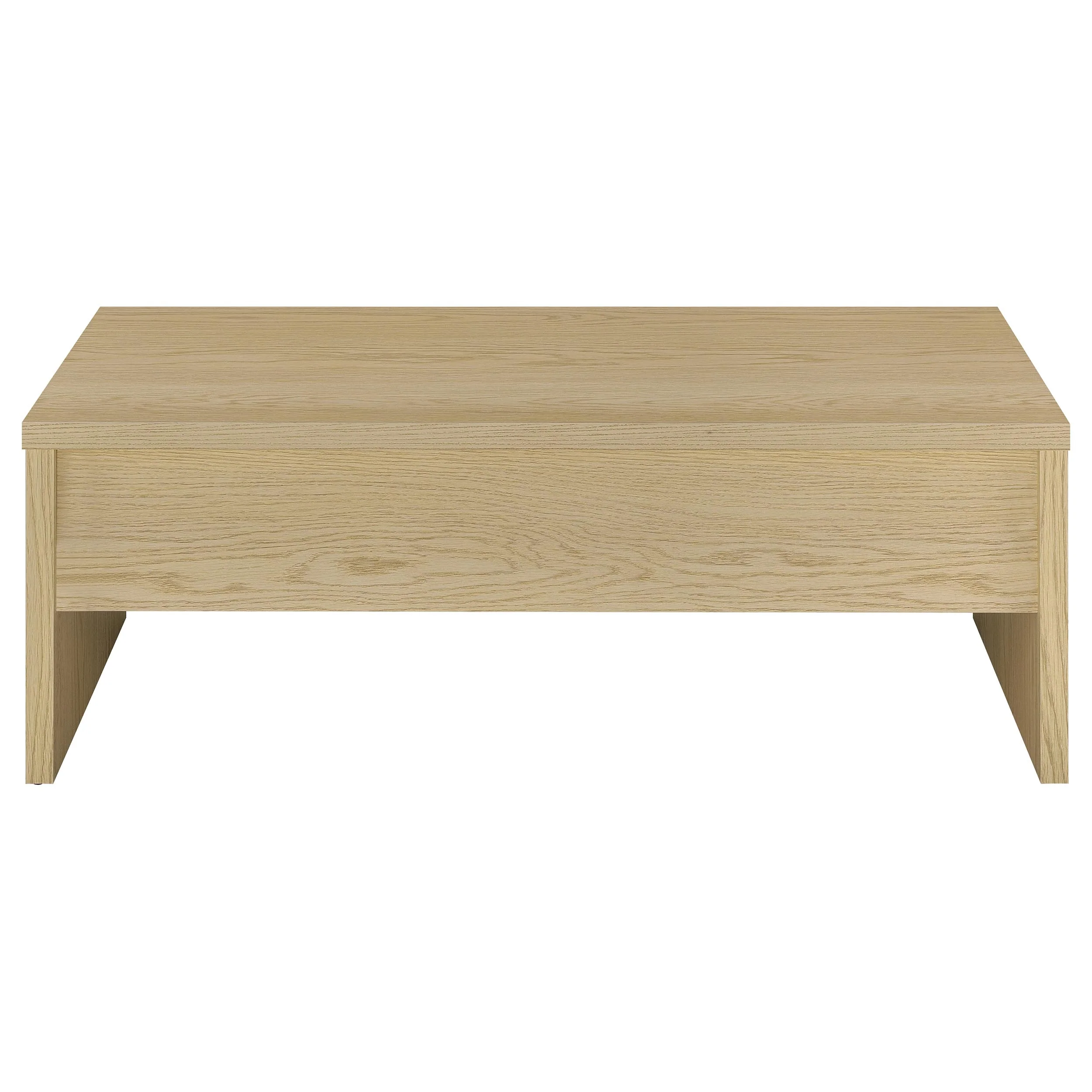 Canoga 2-Piece Lift Top Cocktail Coffee Table Set Light Oak - Image 6