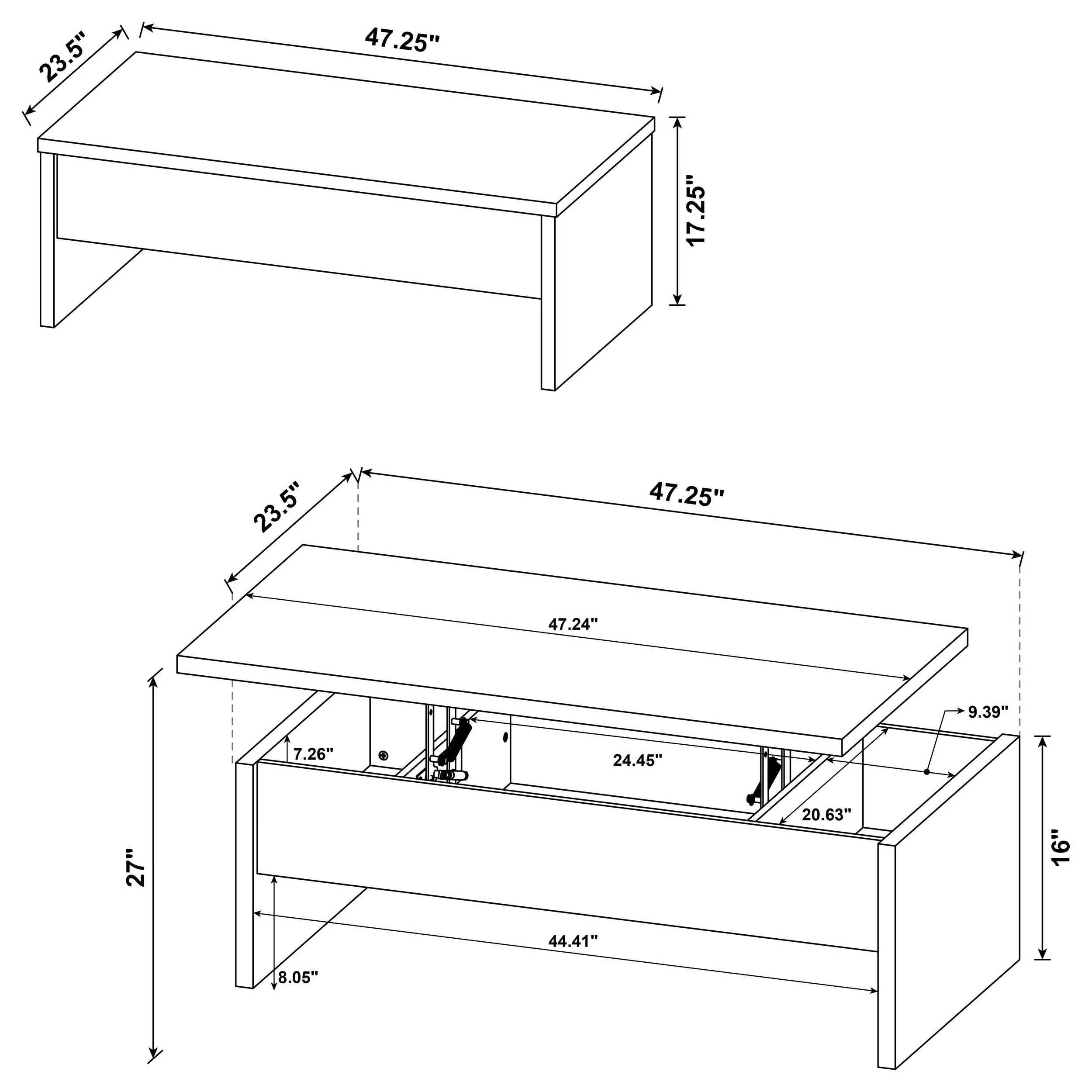 Canoga 2-Piece Lift Top Coffee Table Set, Mango - Image 16