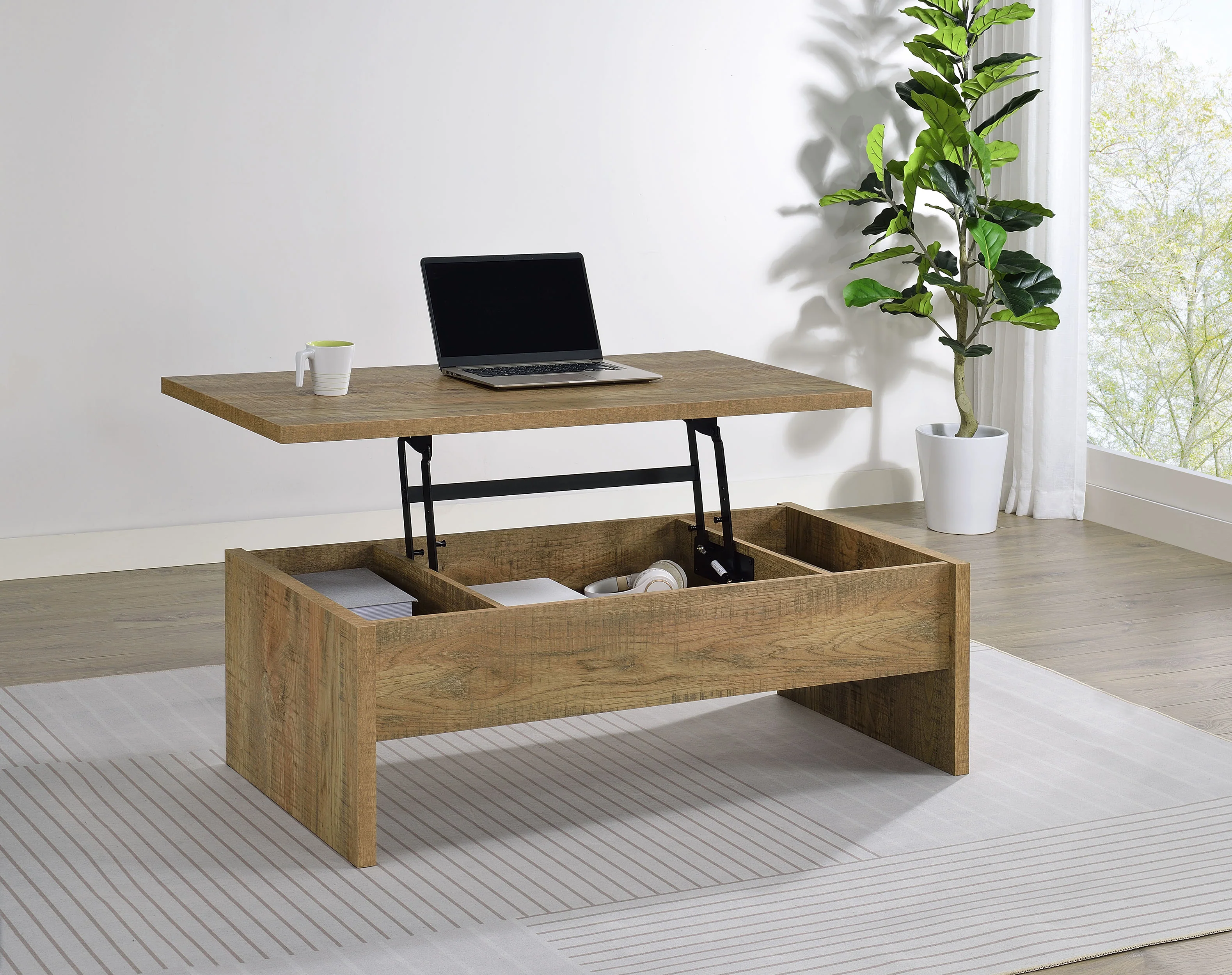 Canoga Engineered Wood Lift Top Cocktail Table - Mango - Image 3