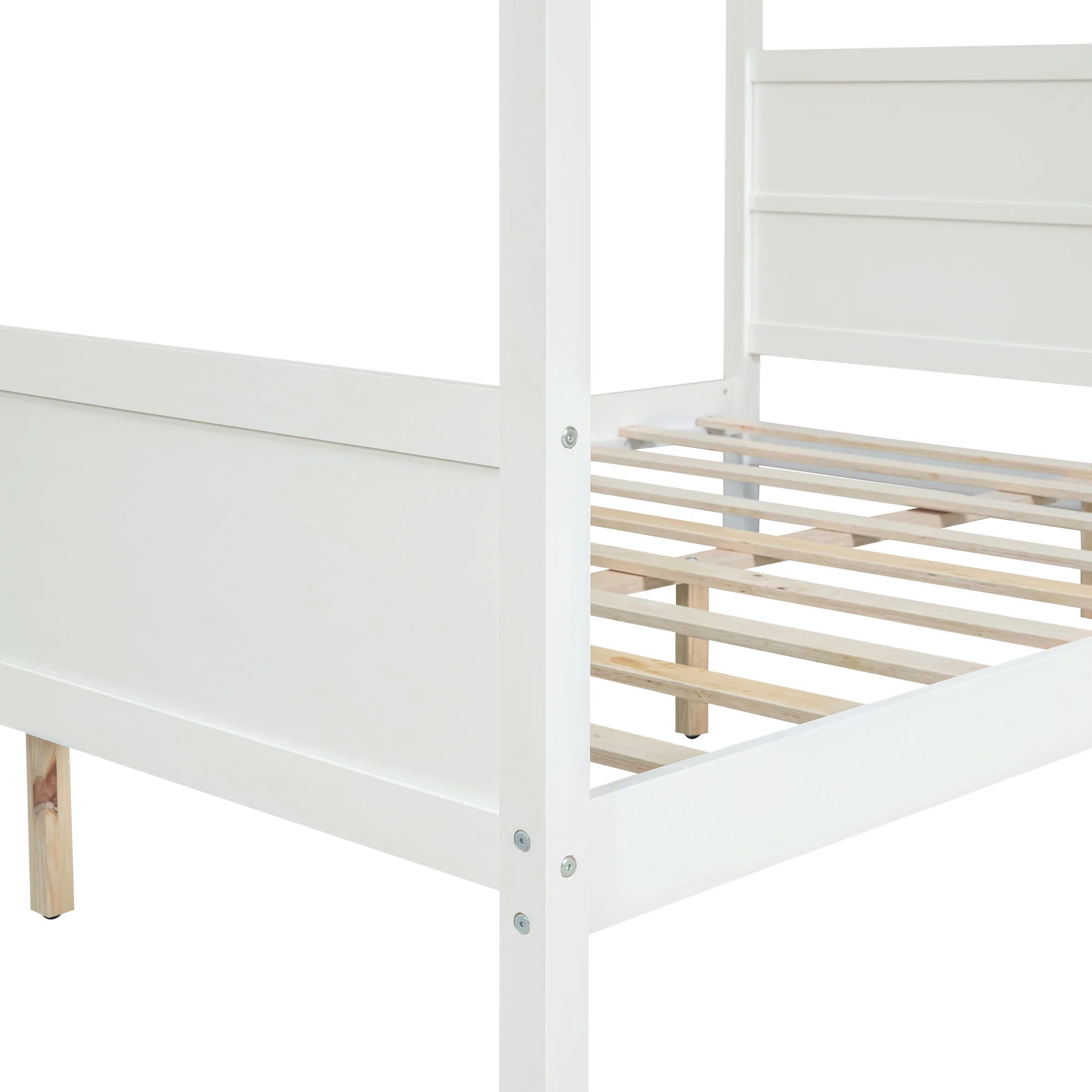 Canopy Platform Bed With Headboard And Footboard, Slat Support Leg - Image 7