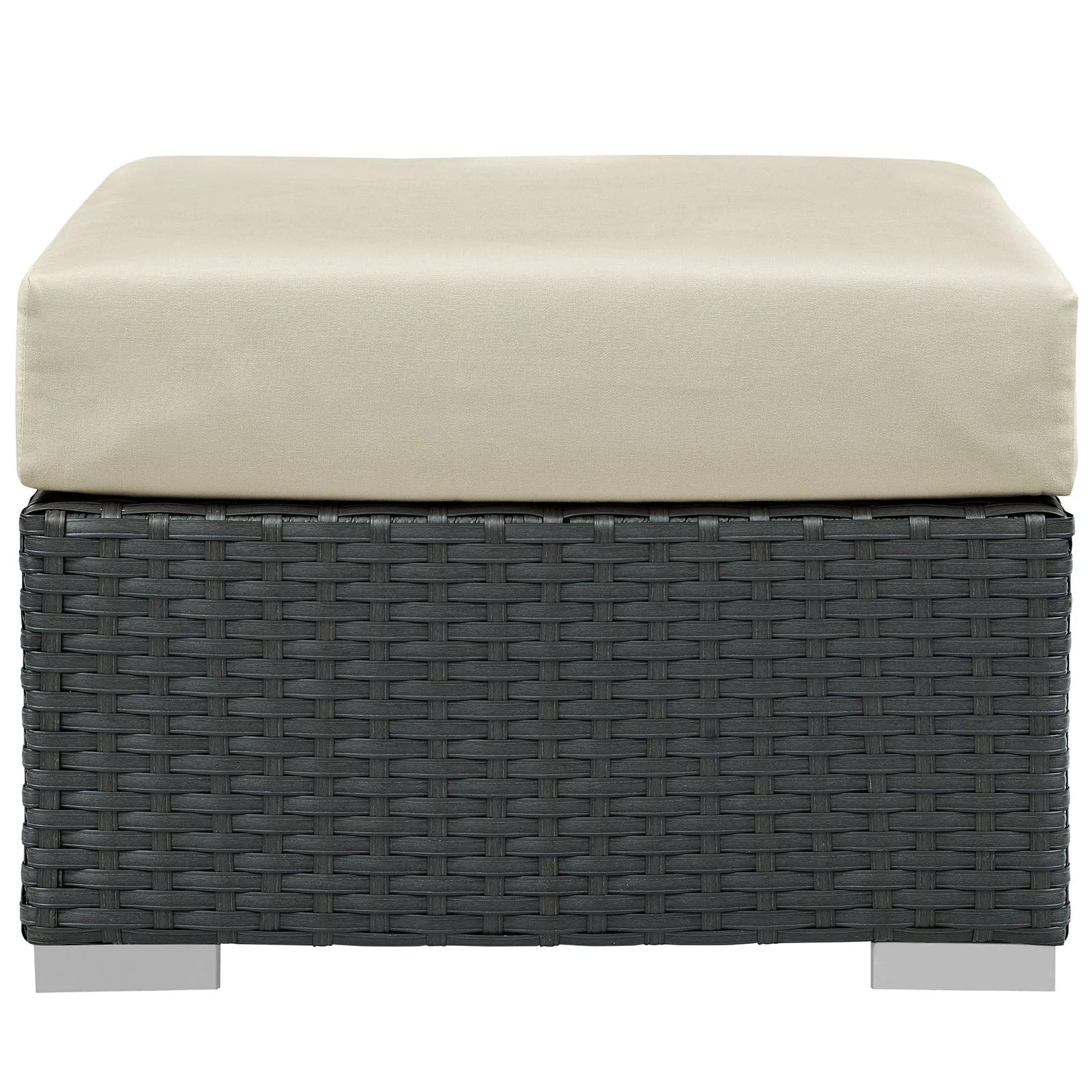 Canvas Outdoor Patio Wicker Ottoman - Comfortable Weather-Resistant Patio Footstool - Image 17