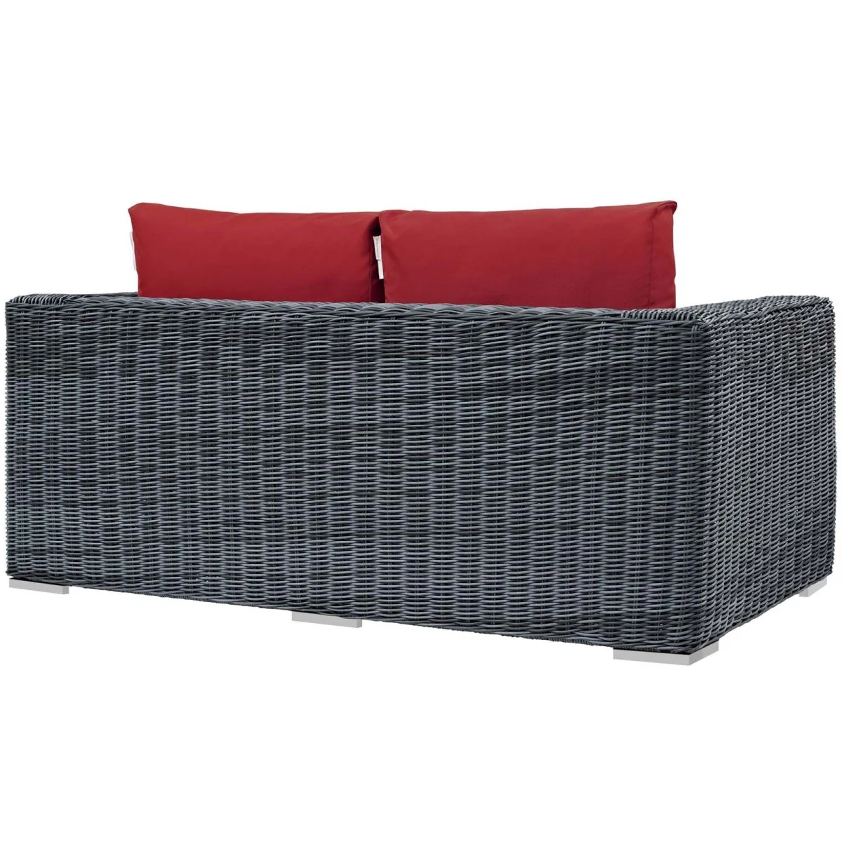 Canvas Wicker Outdoor Loveseat - Classic Patio Seating for Two, Durable Design - Image 3
