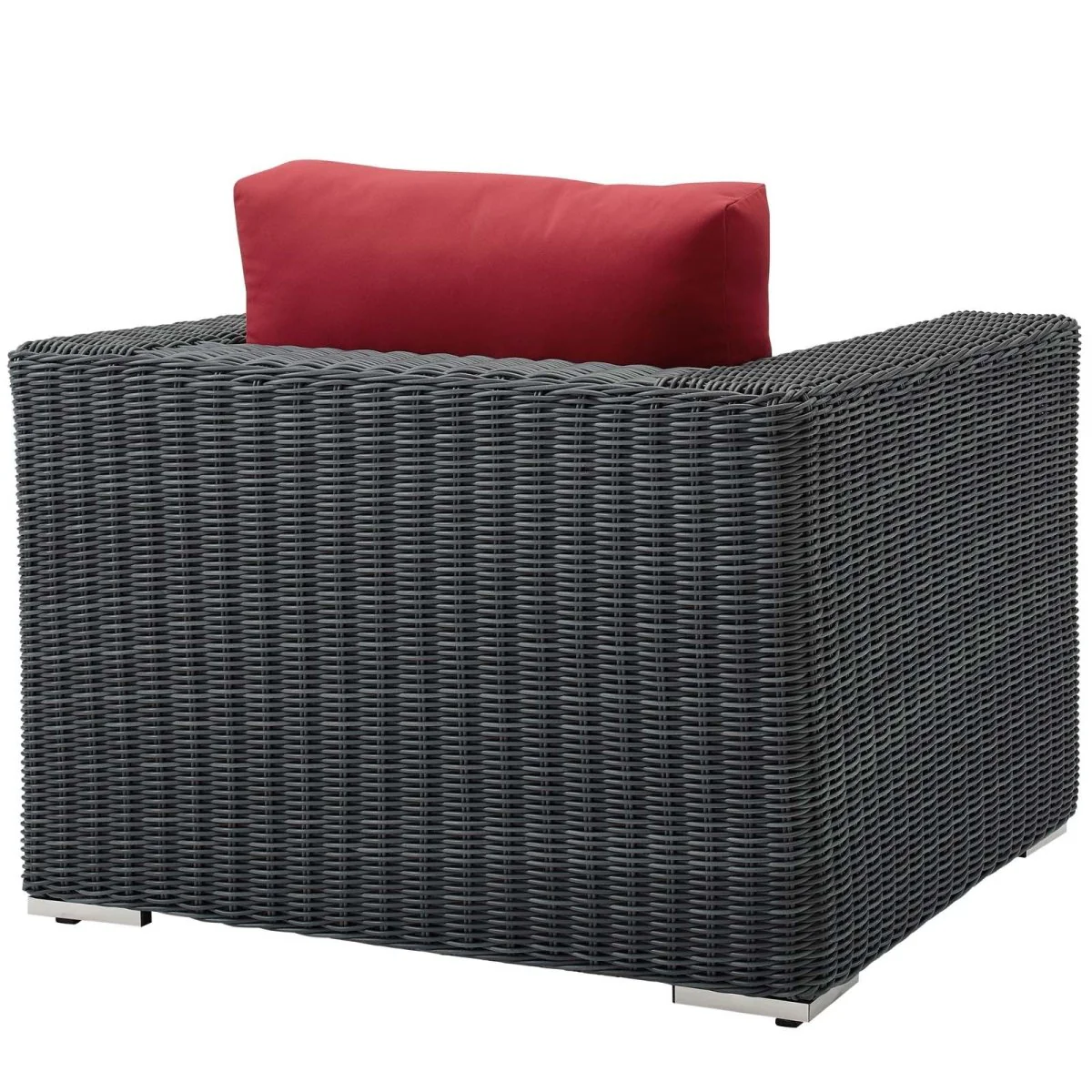 Canvas Wicker Outdoor Patio Armchair with Weather-Resistant Woven Frame - Image 6