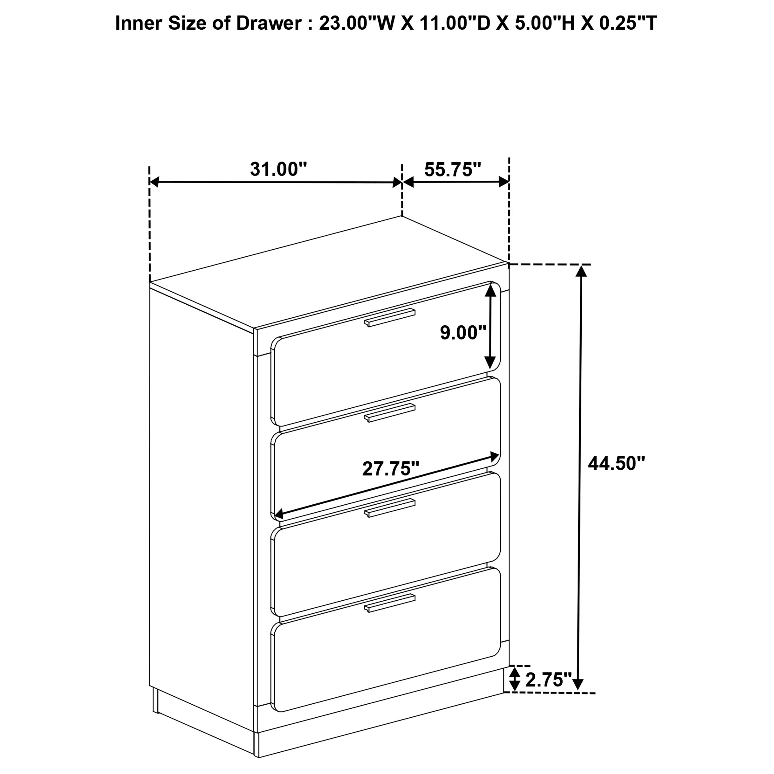 Caraway 4-Drawer Bedroom Chest White - Image 11