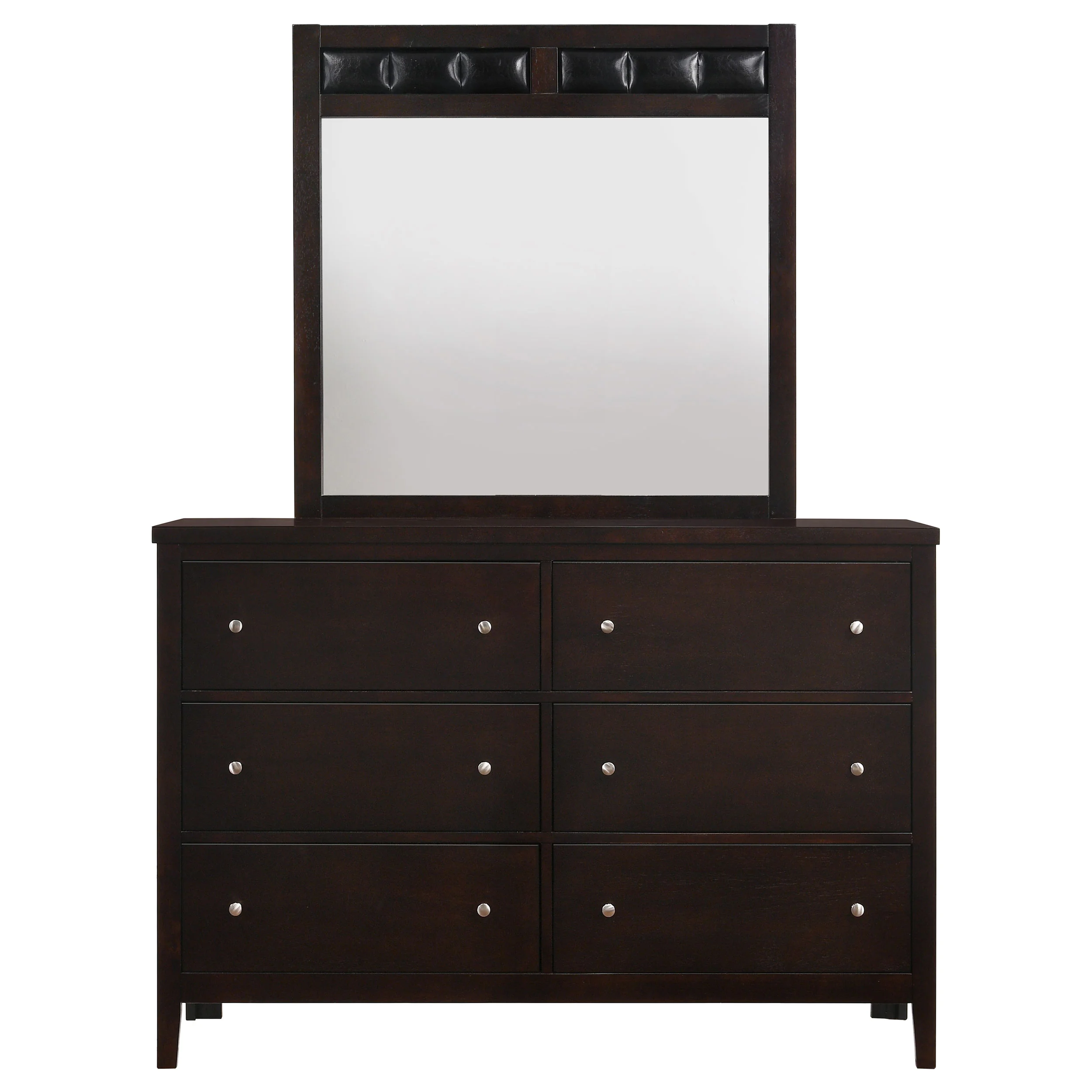 Carlton 6-Drawer Dresser with Mirror, Cappuccino - Image 2