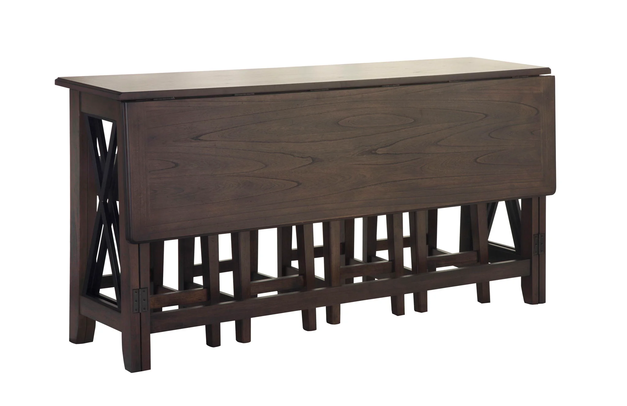 Carmina - 5 Piece Drop Leaf Counter Set - Dark Brown - Image 5