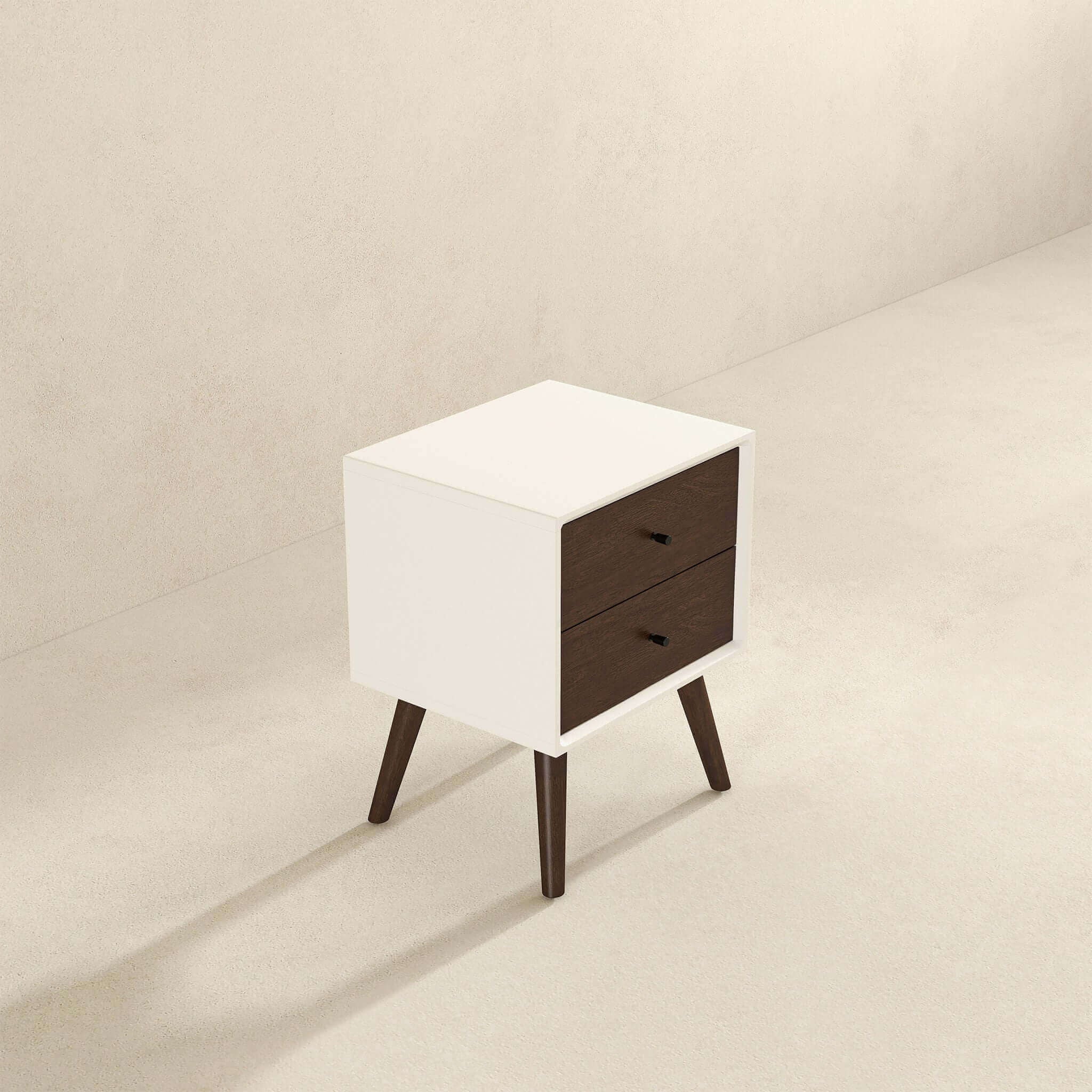 Caroline - Mid-Century Modern Style Night Stand 2 Drawer - Image 12