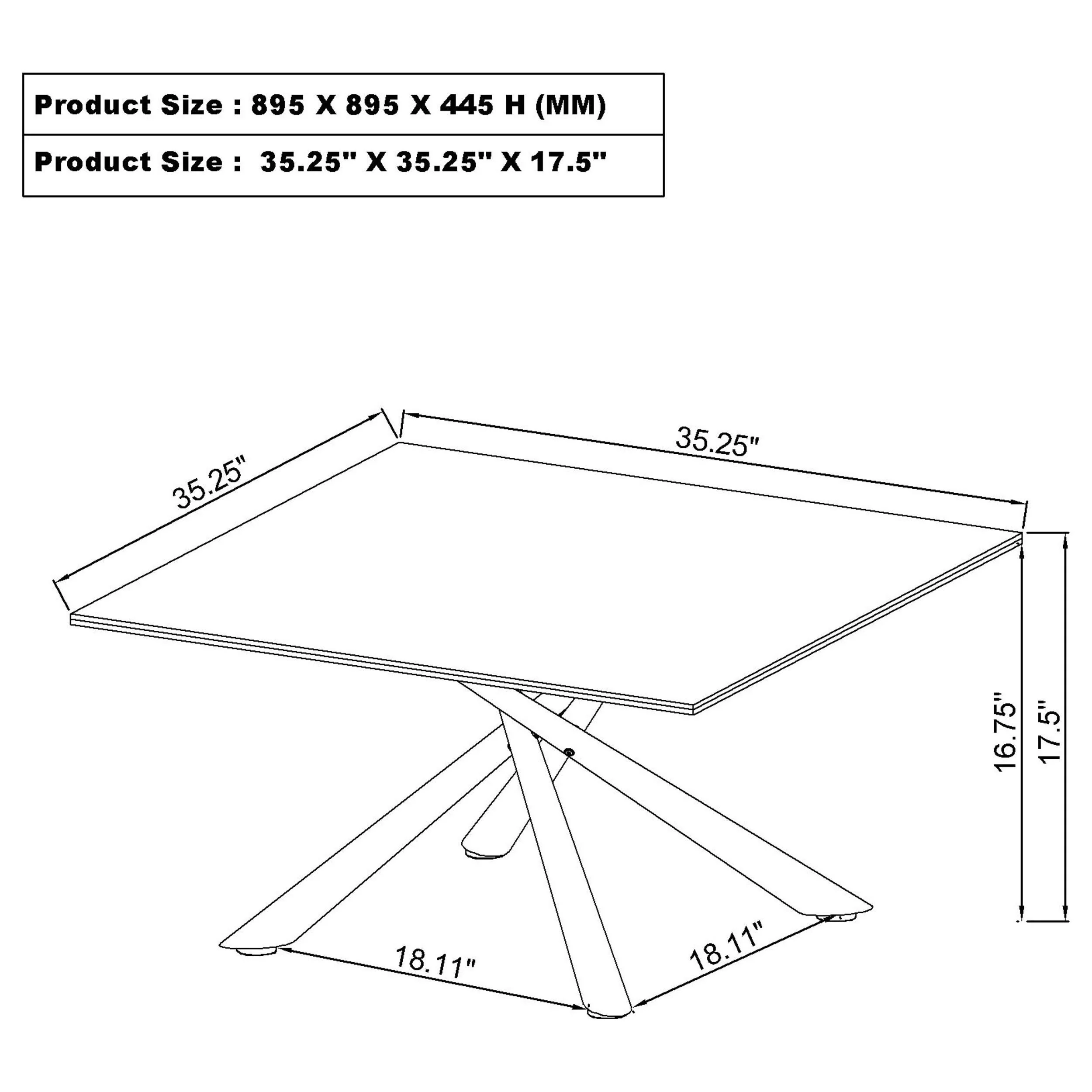 Carvell Square Sintered Stone Coffee Table Mirage White - Image 9