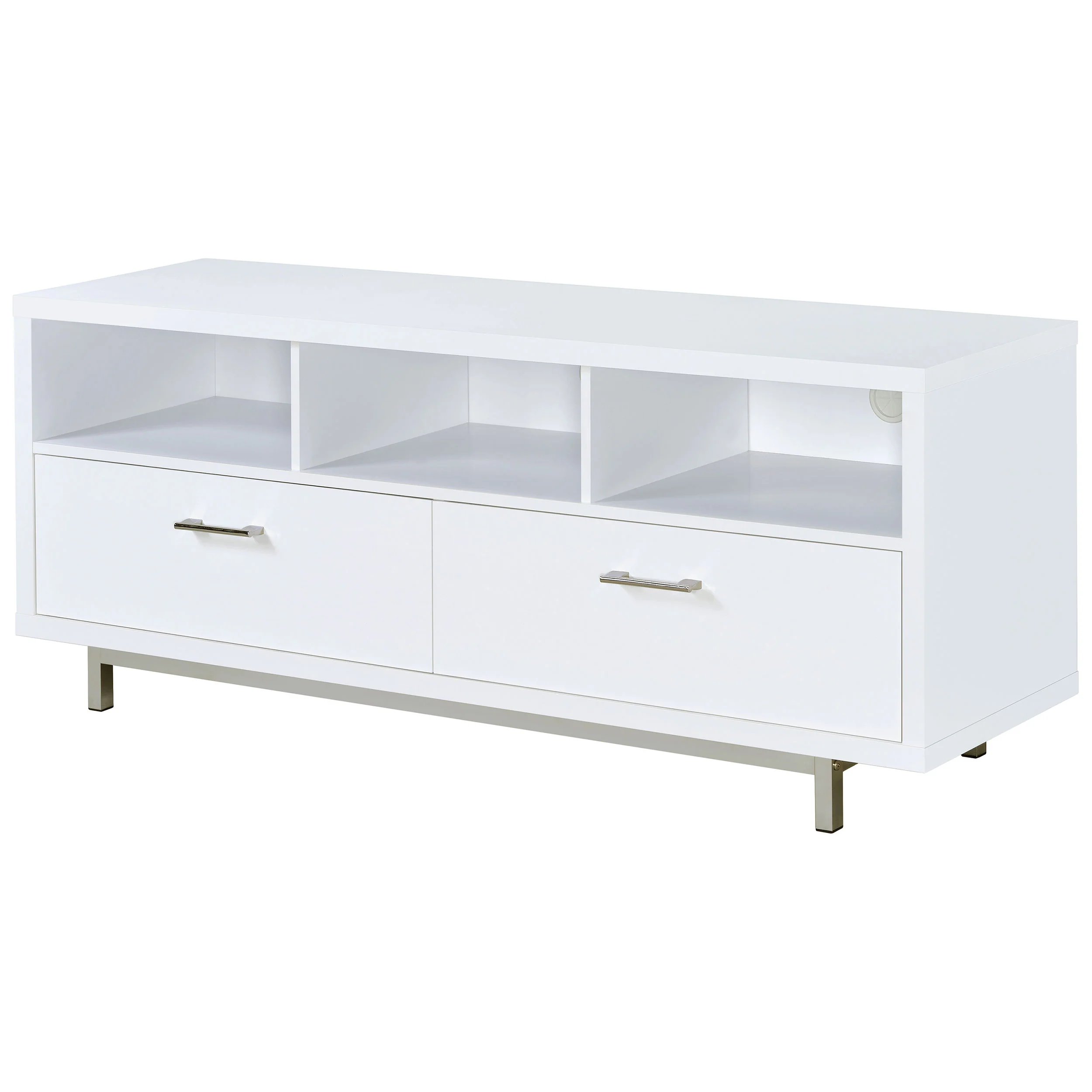 Casey 2-Drawer White TV Stand, 60 inches - Image 3