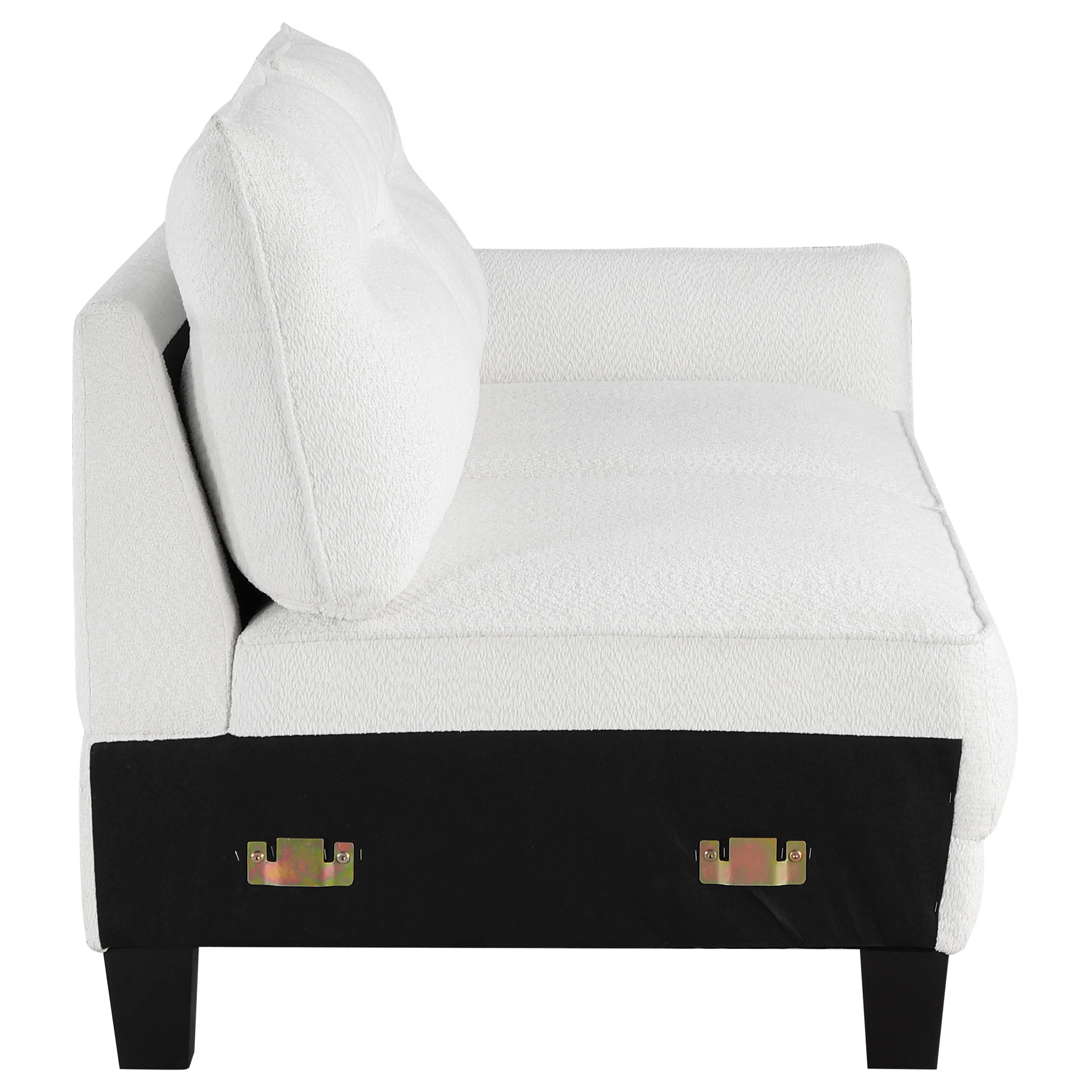 Caspian Upholstered Curved Arm Chaise Sectional Sofa White - Image 13