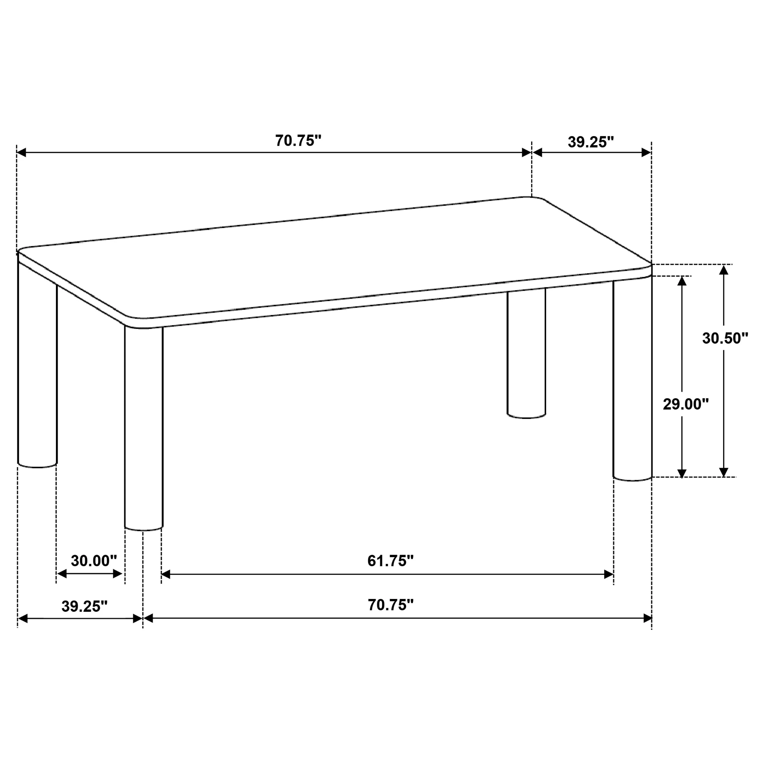 Castlewood 71-Inch Rectangular Dining Table in Brown Oak - Image 6
